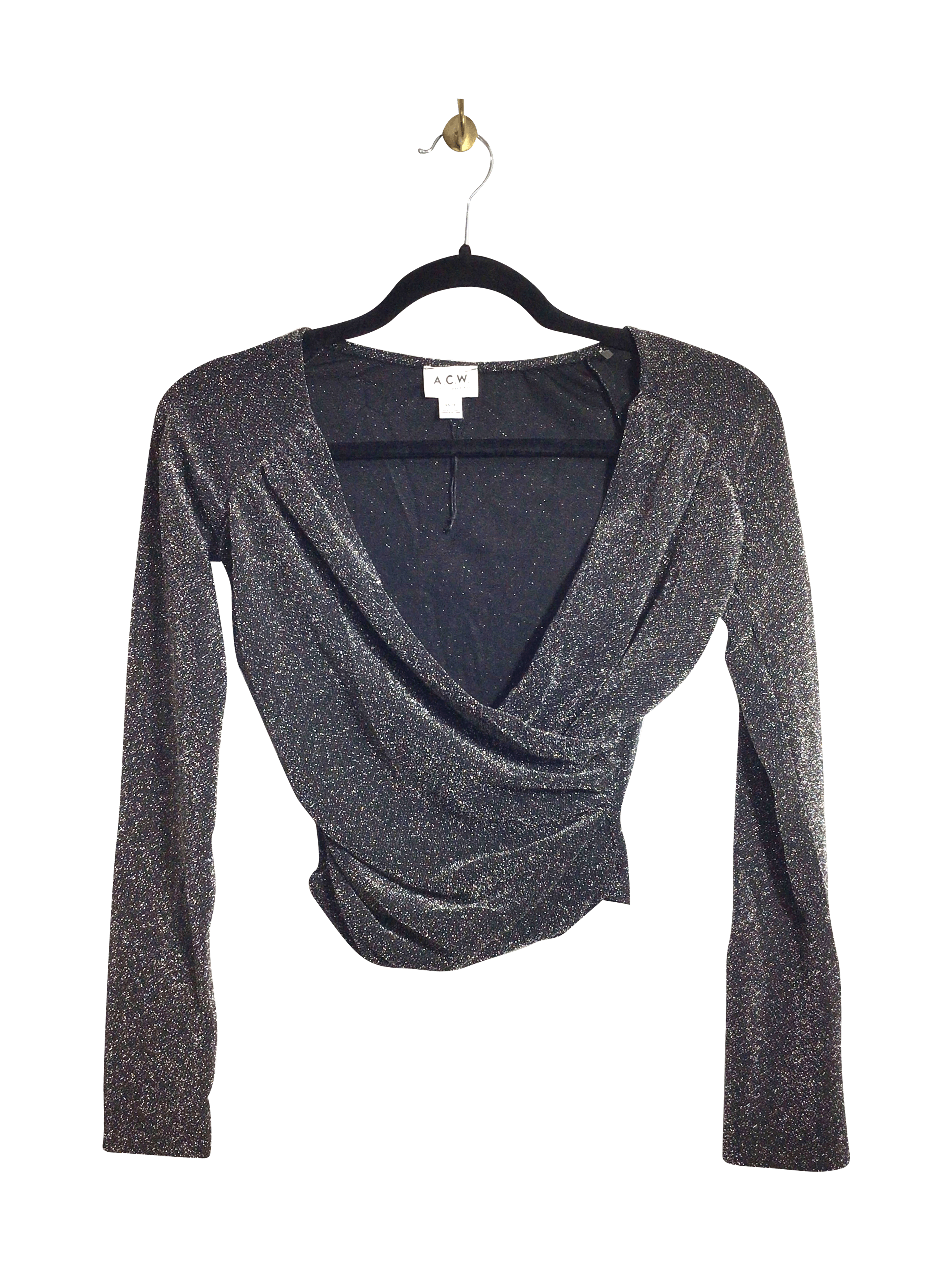 Stylish A.C.W. Women's Black Regular Fit Crop Tops in XS Size