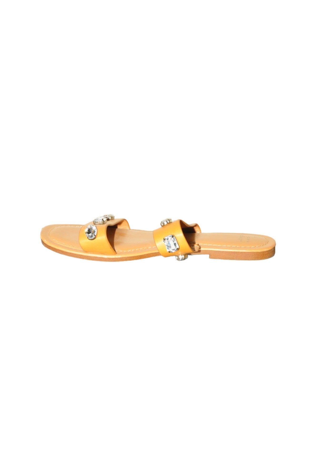 Stylish A NEW DAY Women's Regular Fit Beige Sandals - Size 8