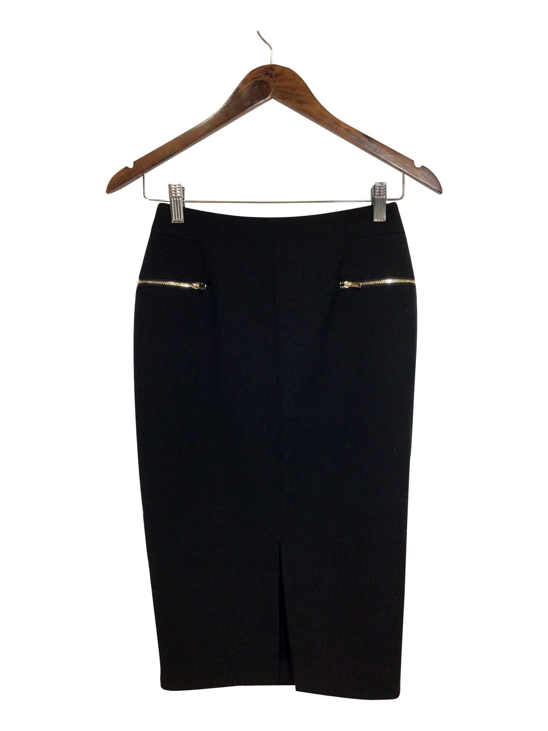 Stylish H&M Black Regular Fit Skirt - Size 4
