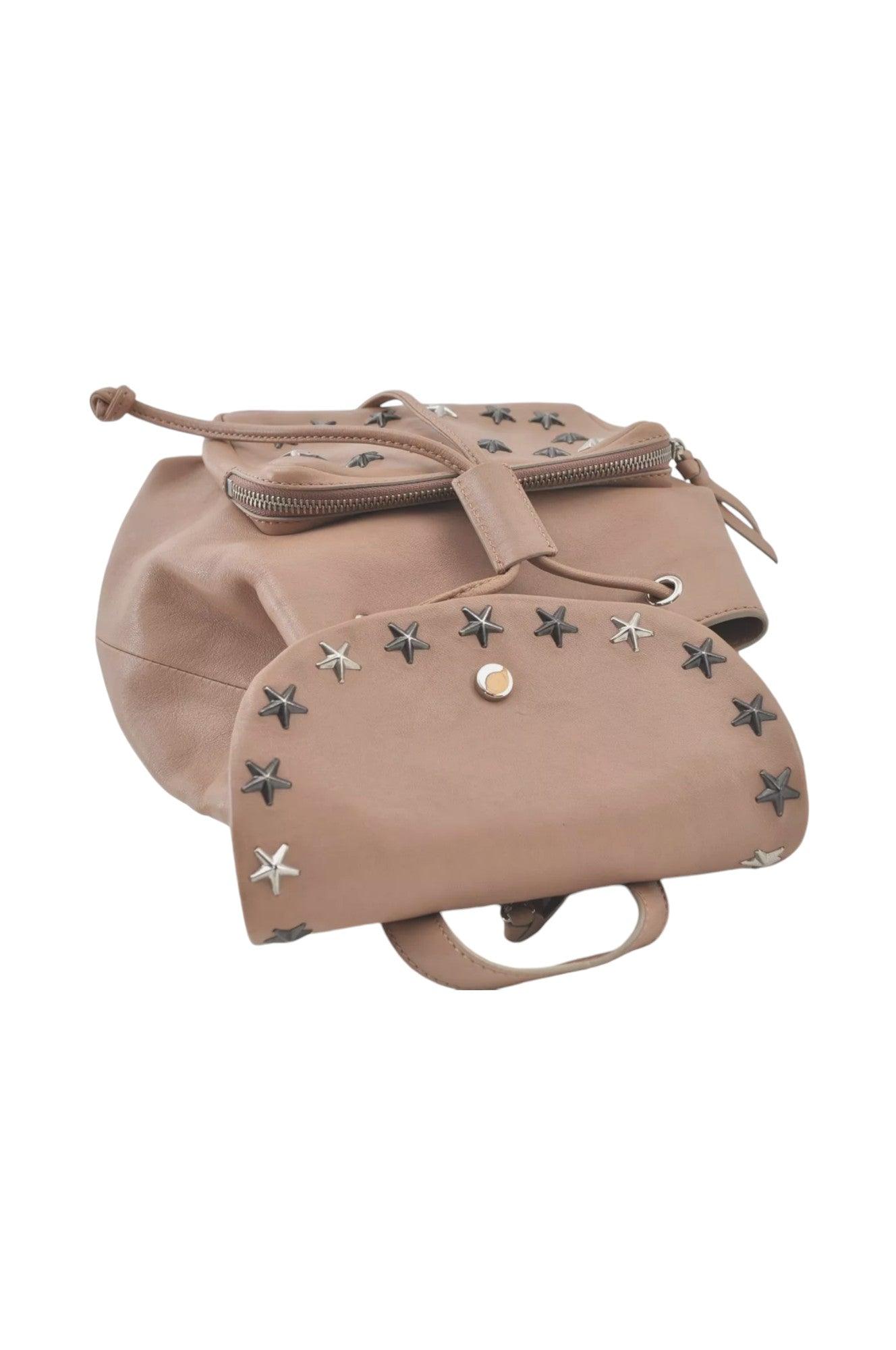 JIMMY CHOO Vintage Stella Star Studded Pink Beige Leather Backpack - 7492K, Stylish and Functional