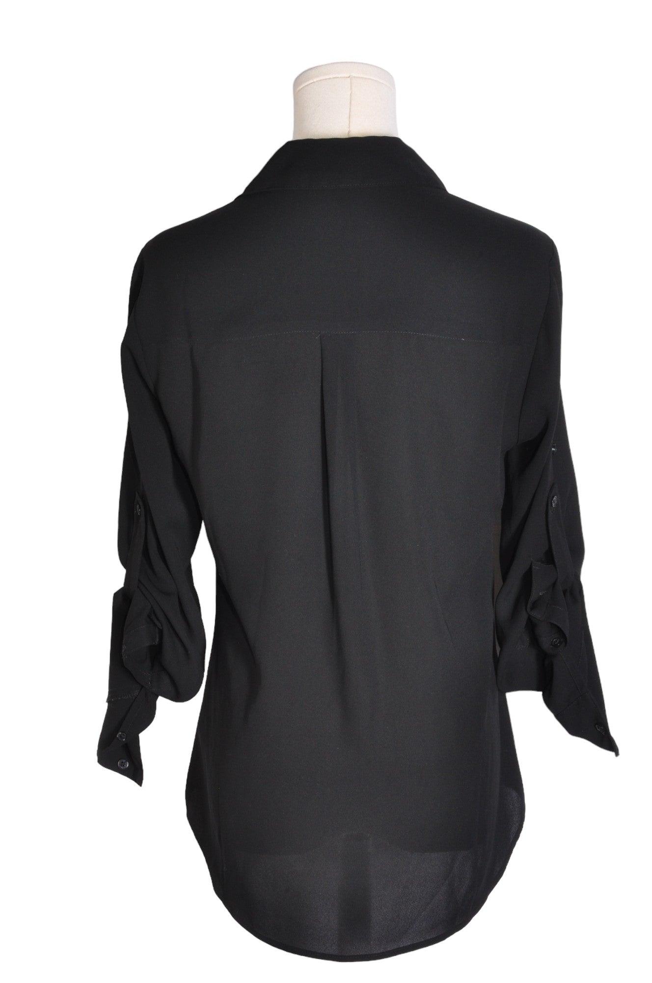 EXPRESS Stylish Women's Black Regular Fit Button Down Tops - Size S