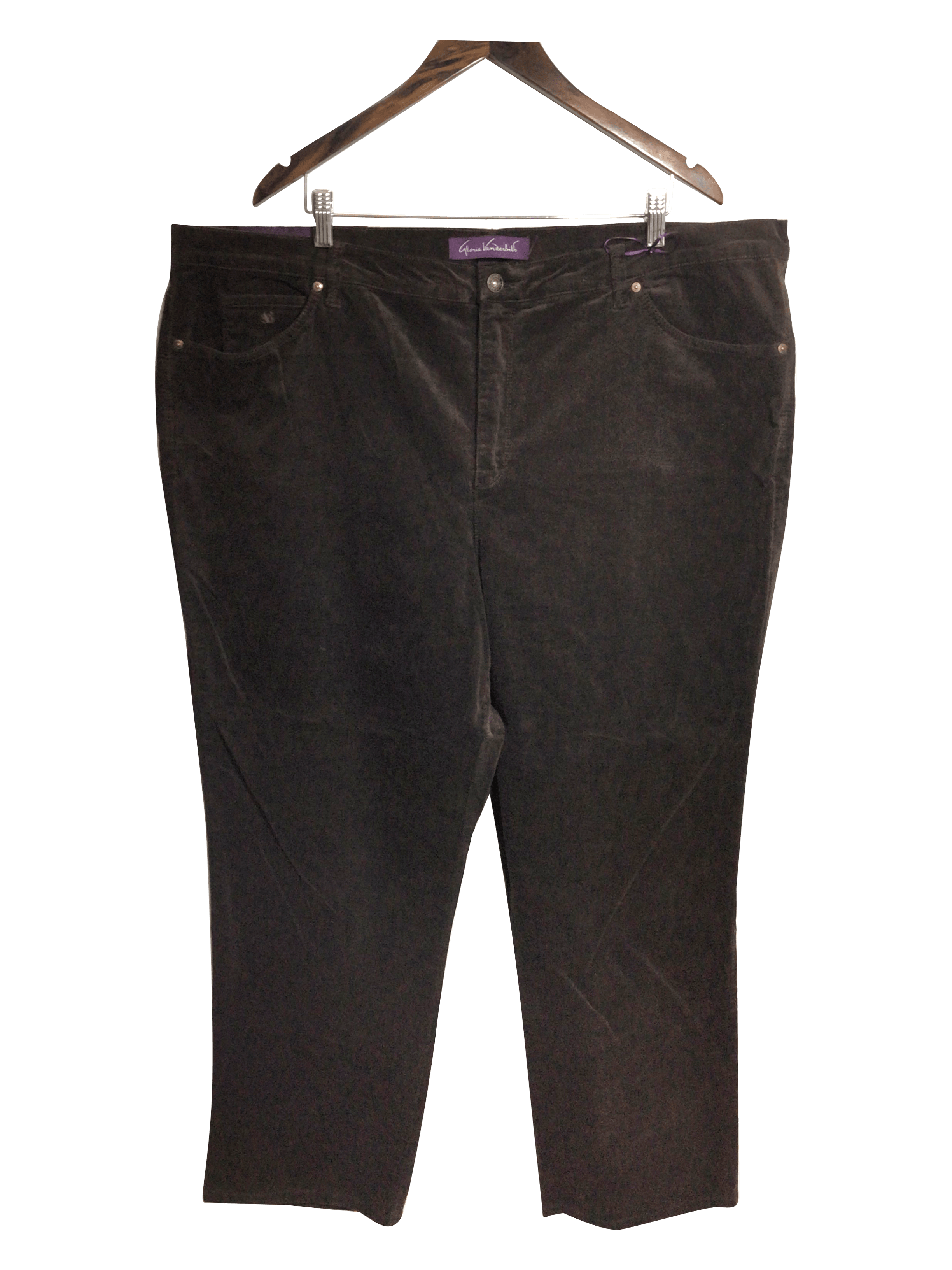 GLORIA VANDERBILT Stylish Women's Brown Corduroy Regular Fit Pants - Size 26