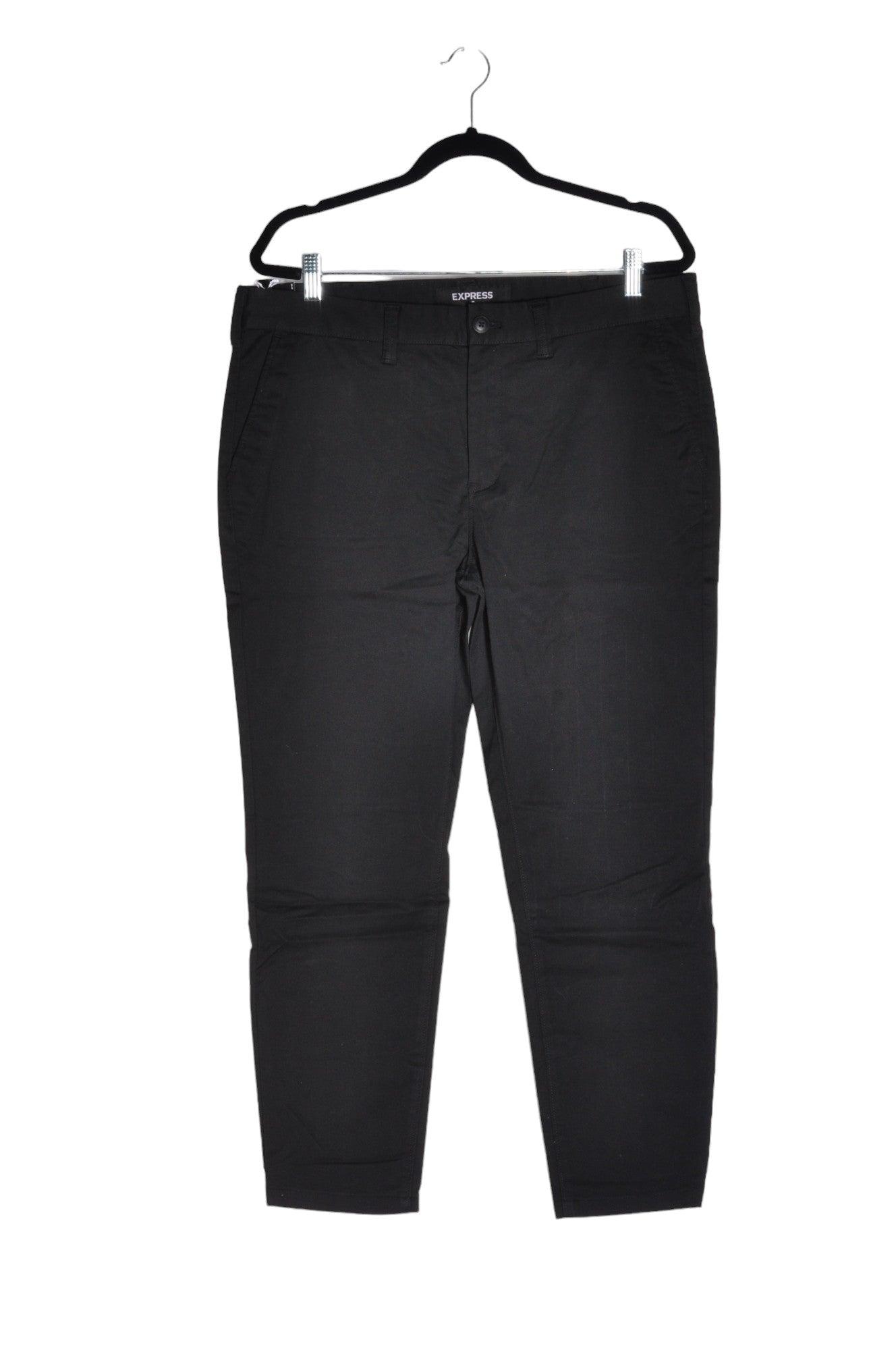 EXPRESS Men's Stylish Regular Fit Black Work Pants - Size 34x30