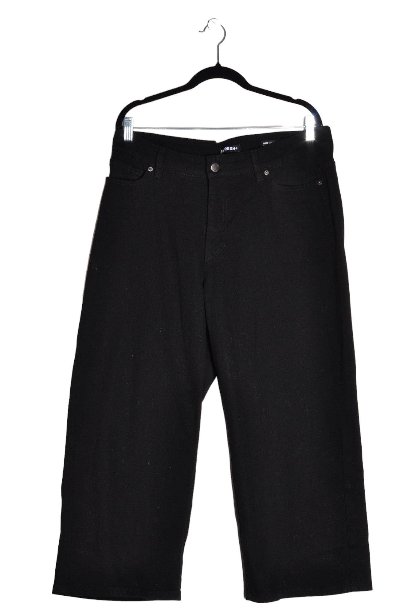 JOE FRESH Stylish Women's Black Regular-Fit Straight-Legged Jeans - Size 16
