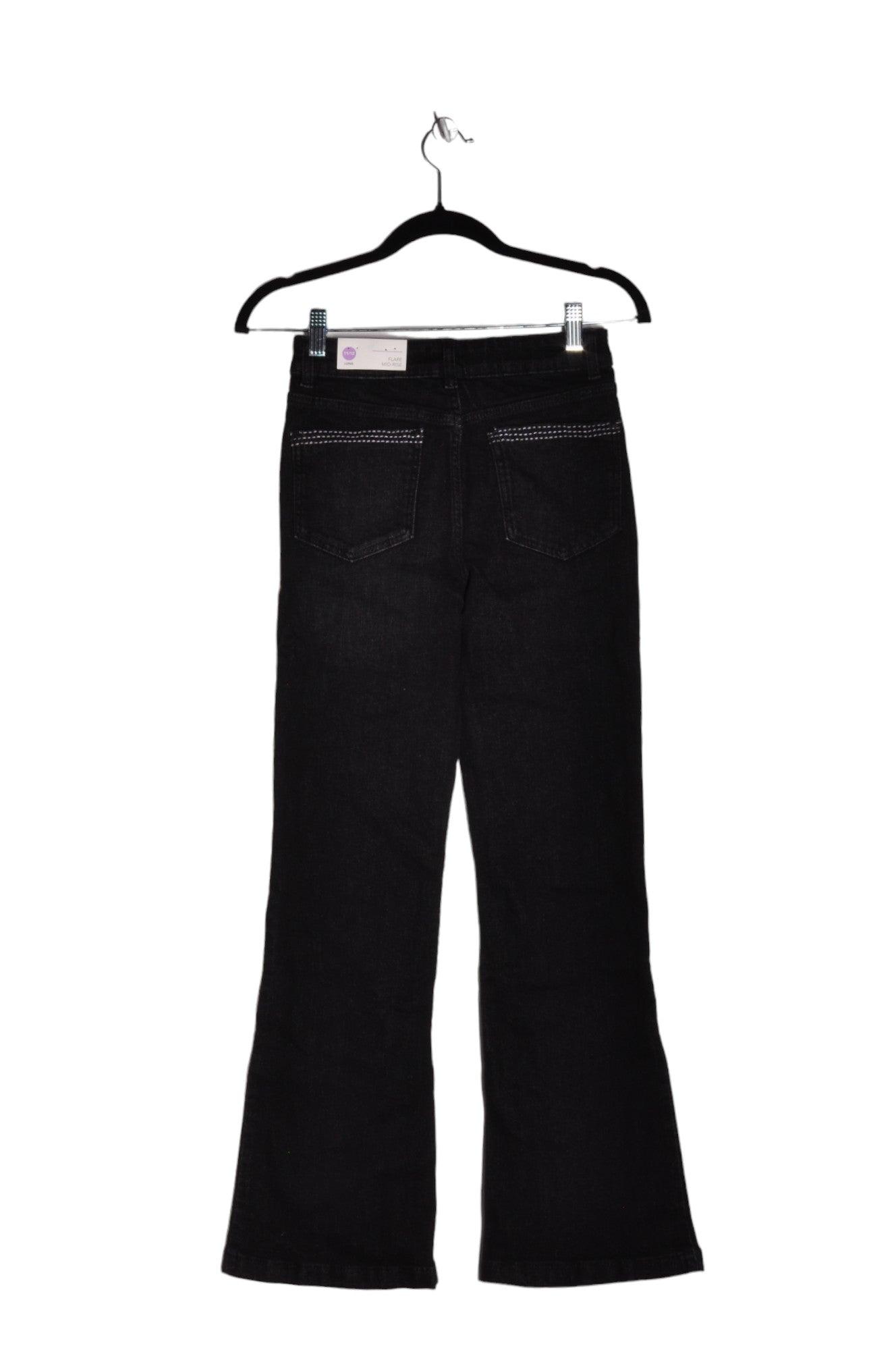 Stylish EVSIE Women's Black Regular-Fit Straight-Legged Jeans in Sizes 12 and 14
