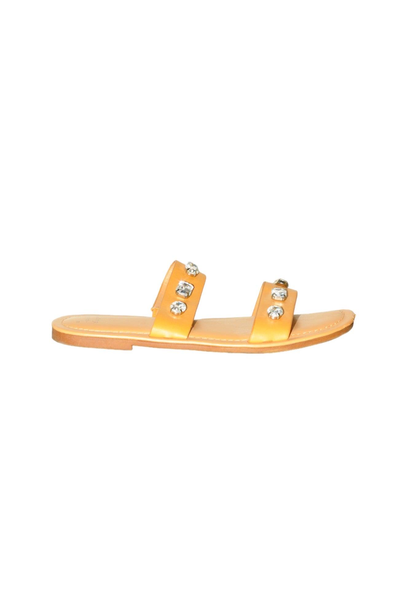 Stylish A NEW DAY Women's Regular Fit Beige Sandals - Size 8
