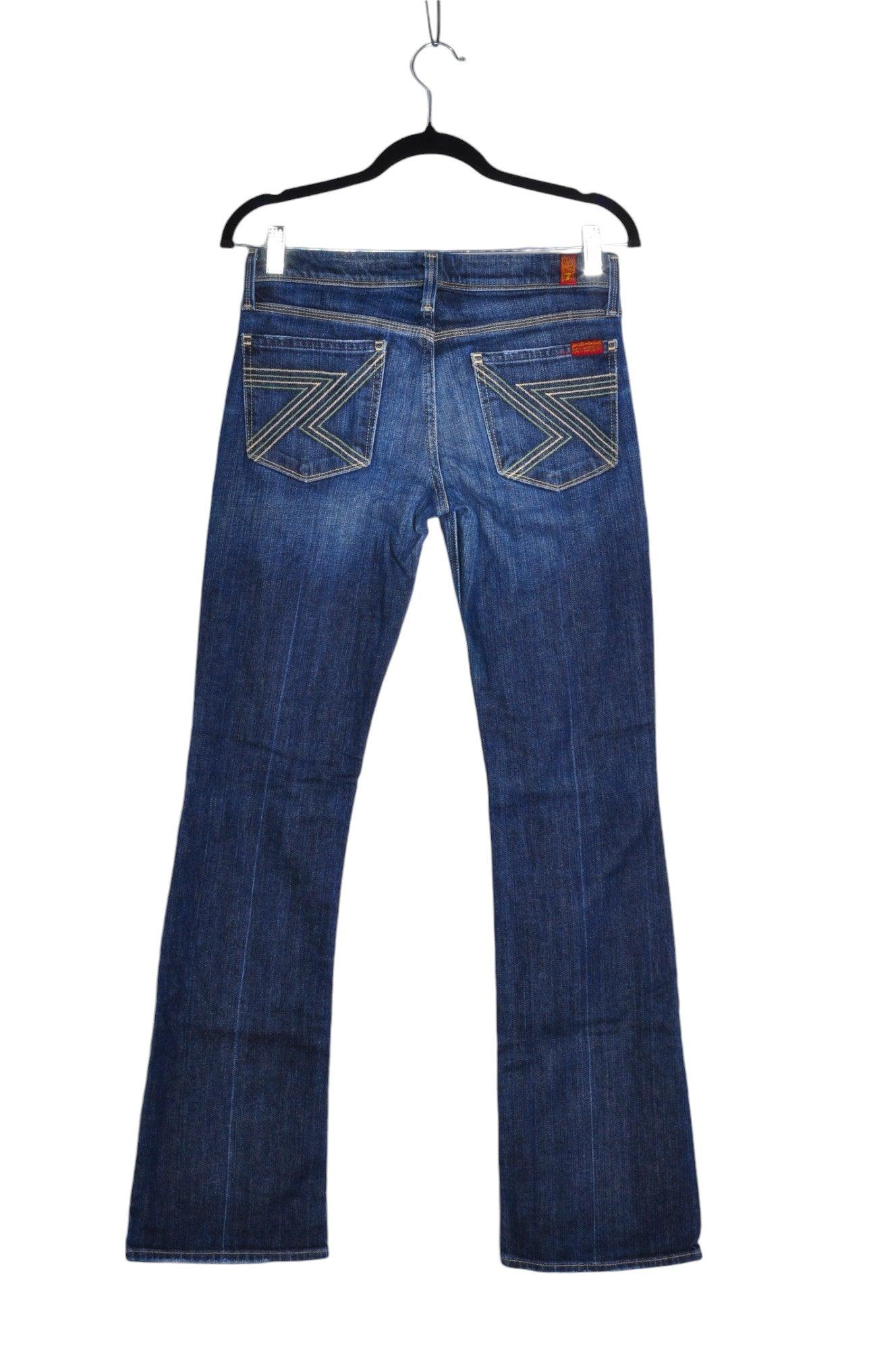 7 FOR ALL MANKIND Stylish Blue Regular Fit Women's Straight-Legged Jeans - Size 27