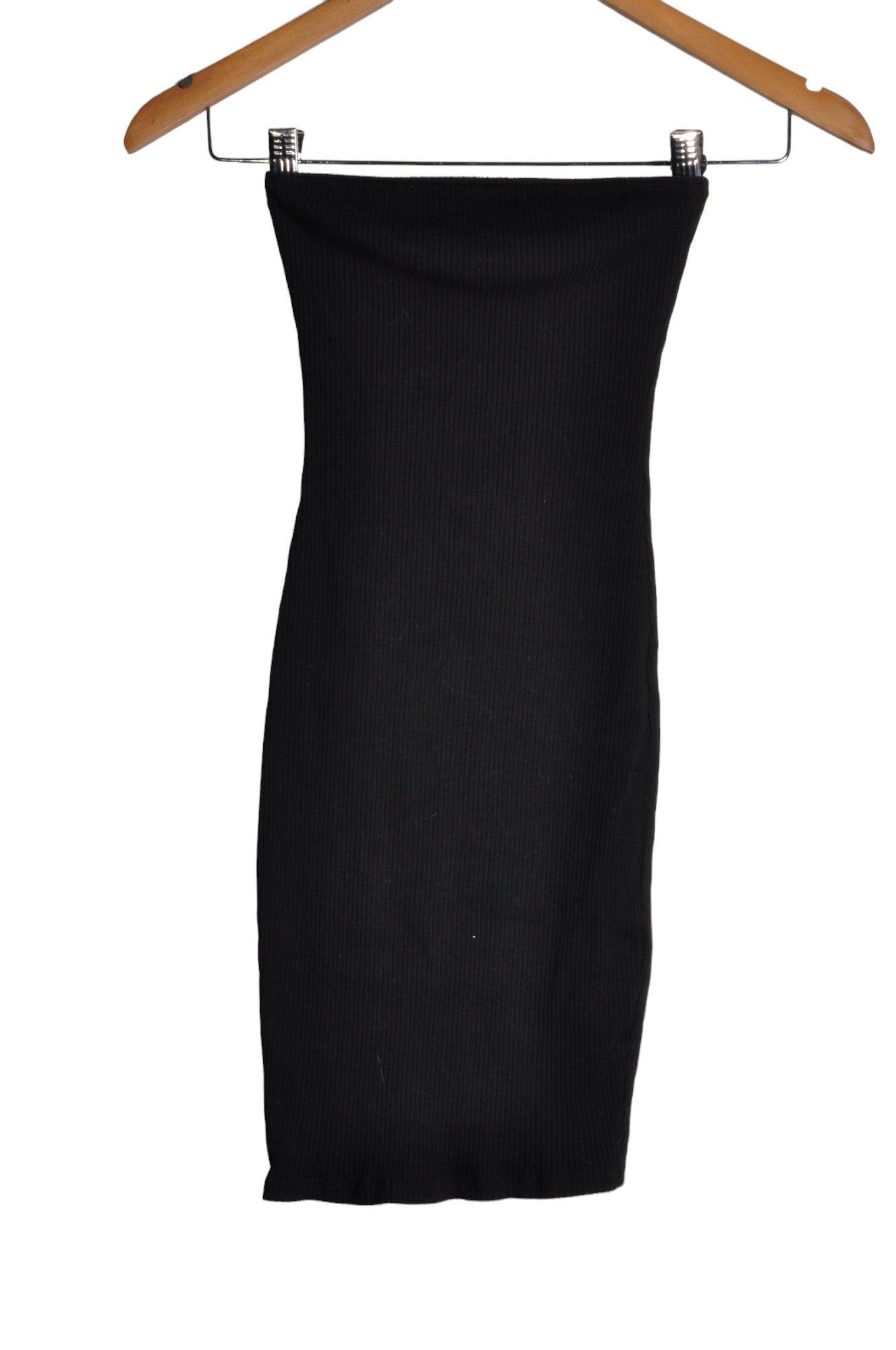 H&M Women's Stylish Black Regular Fit Bodycon Dress - Size XS