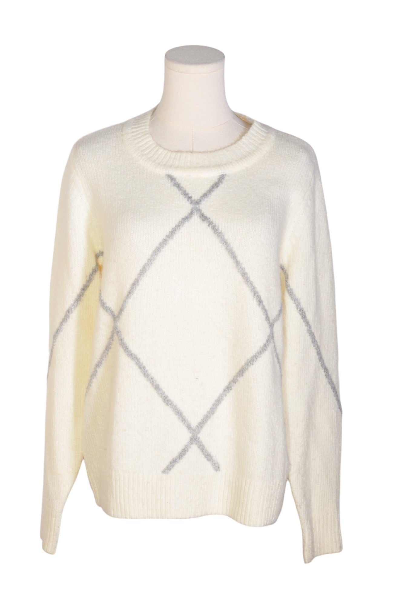 JOE FRESH Stylish Women's White Regular Fit Sweater - Size S