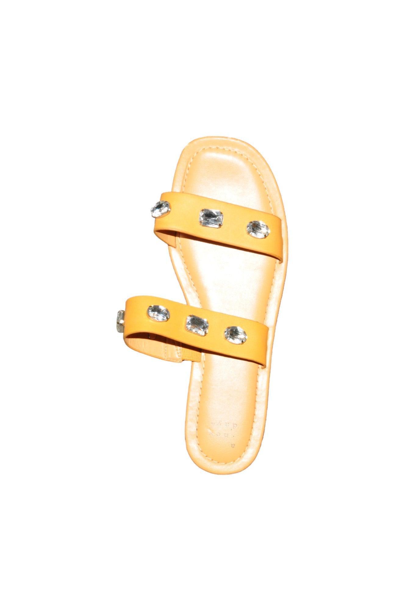 Stylish A NEW DAY Women's Regular Fit Beige Sandals - Size 8