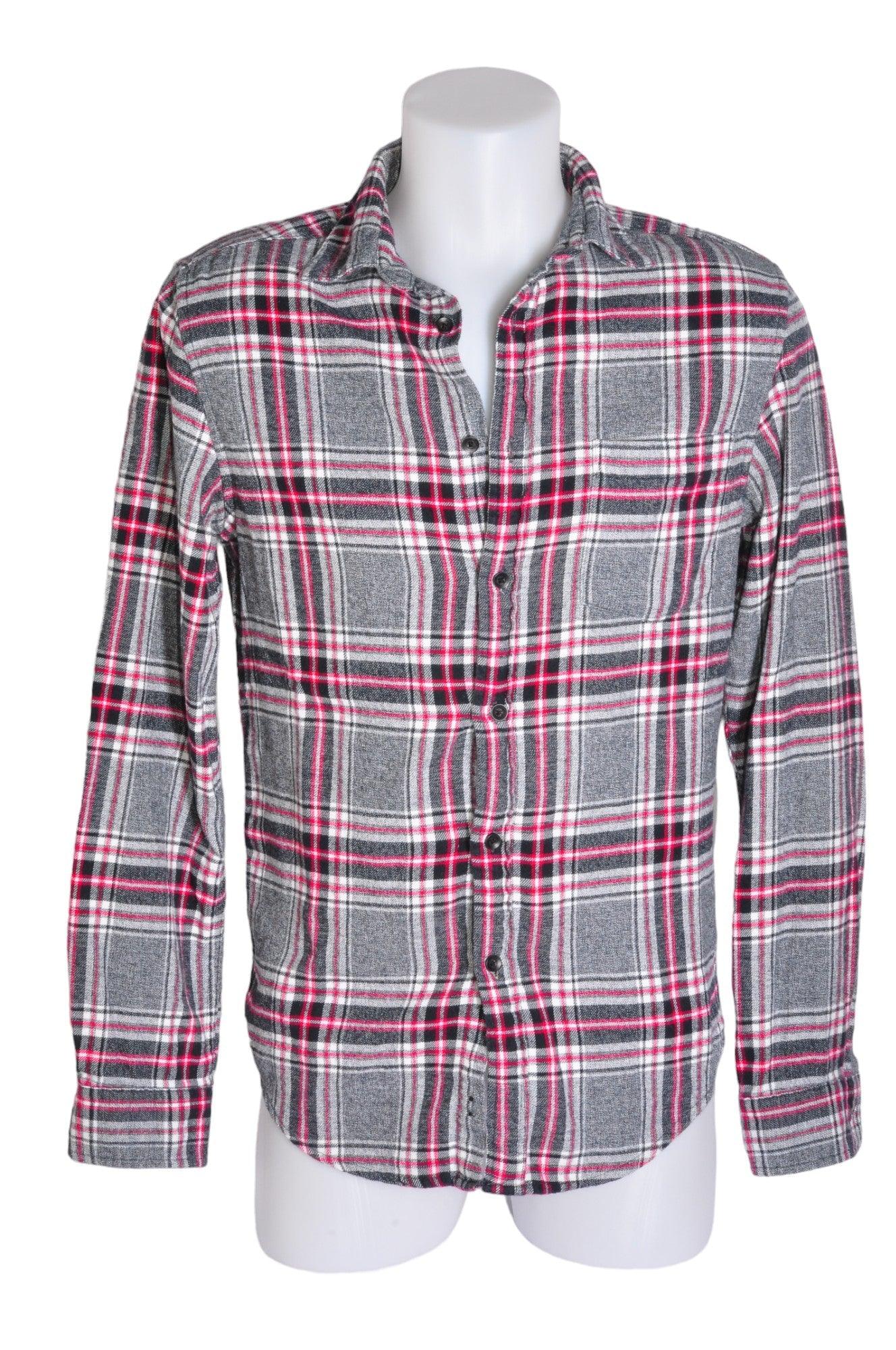 GOODFELLOW & CO. Stylish Men's Gray Regular Fit Button Down Tops - Size S