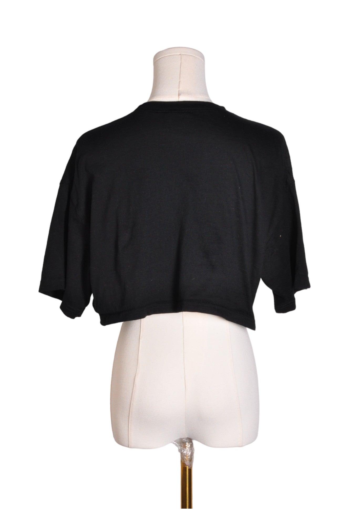 Stylish H&M Second-Hand Women's Black Regular Fit Crop Tops - Size M