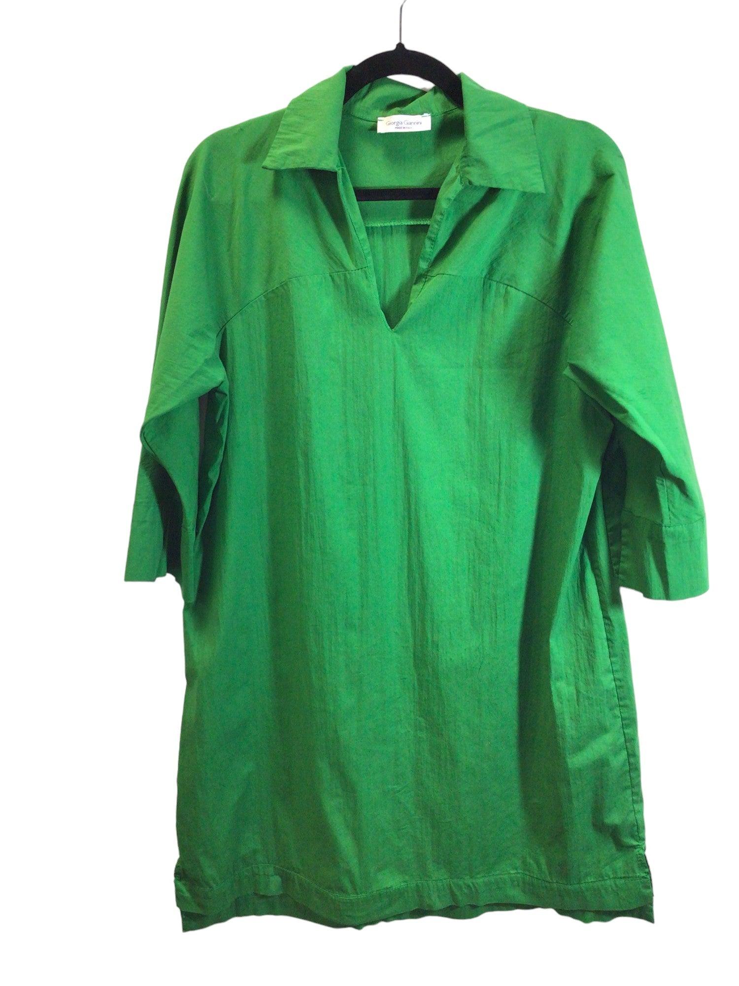 GIORGIA GIANNINI Stylish Women's Drop Waist Green Dress - Regular Fit, Size L