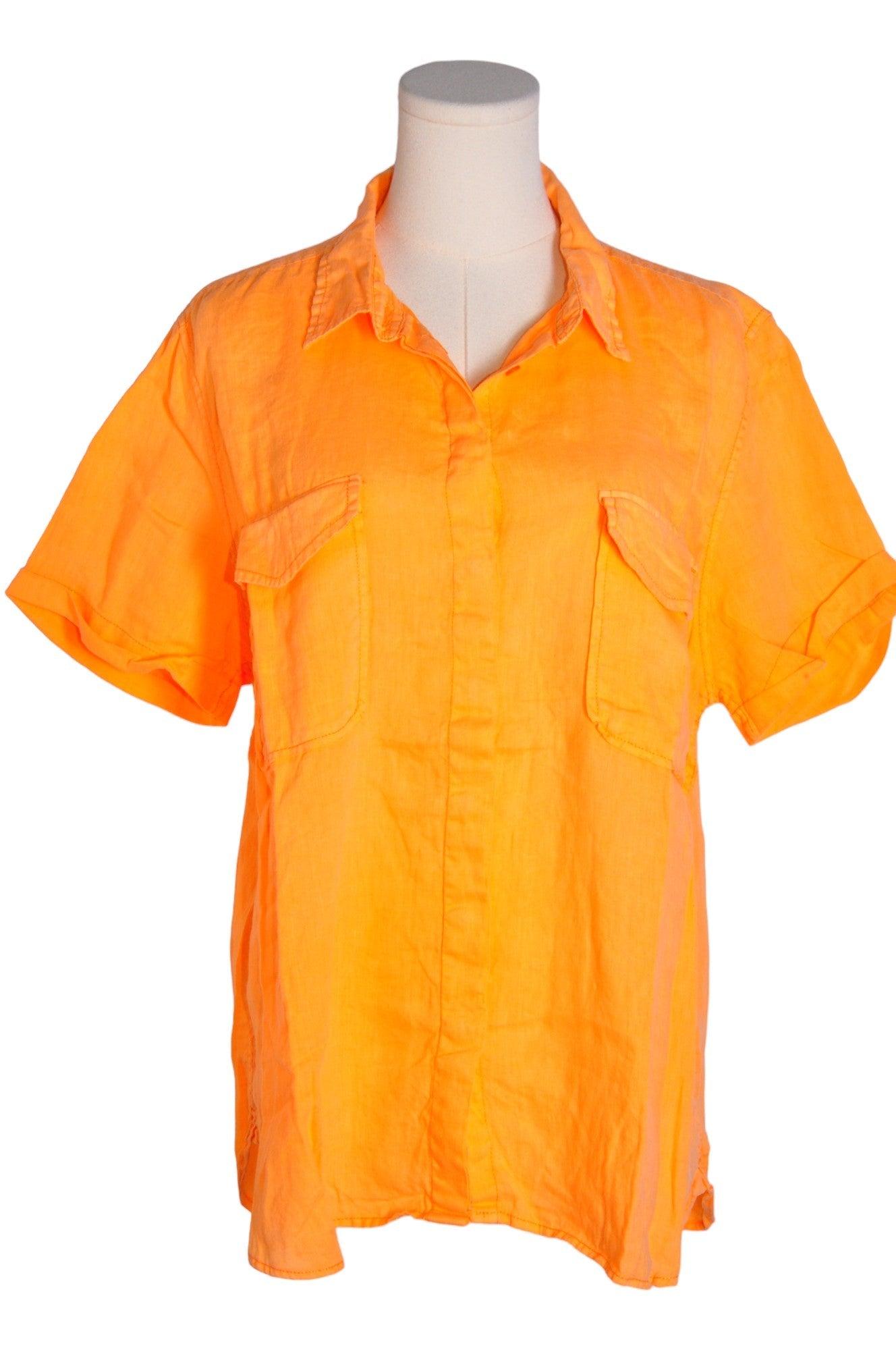 JOE FRESH Stylish Men's Orange Regular Fit Button Down Tops - XL