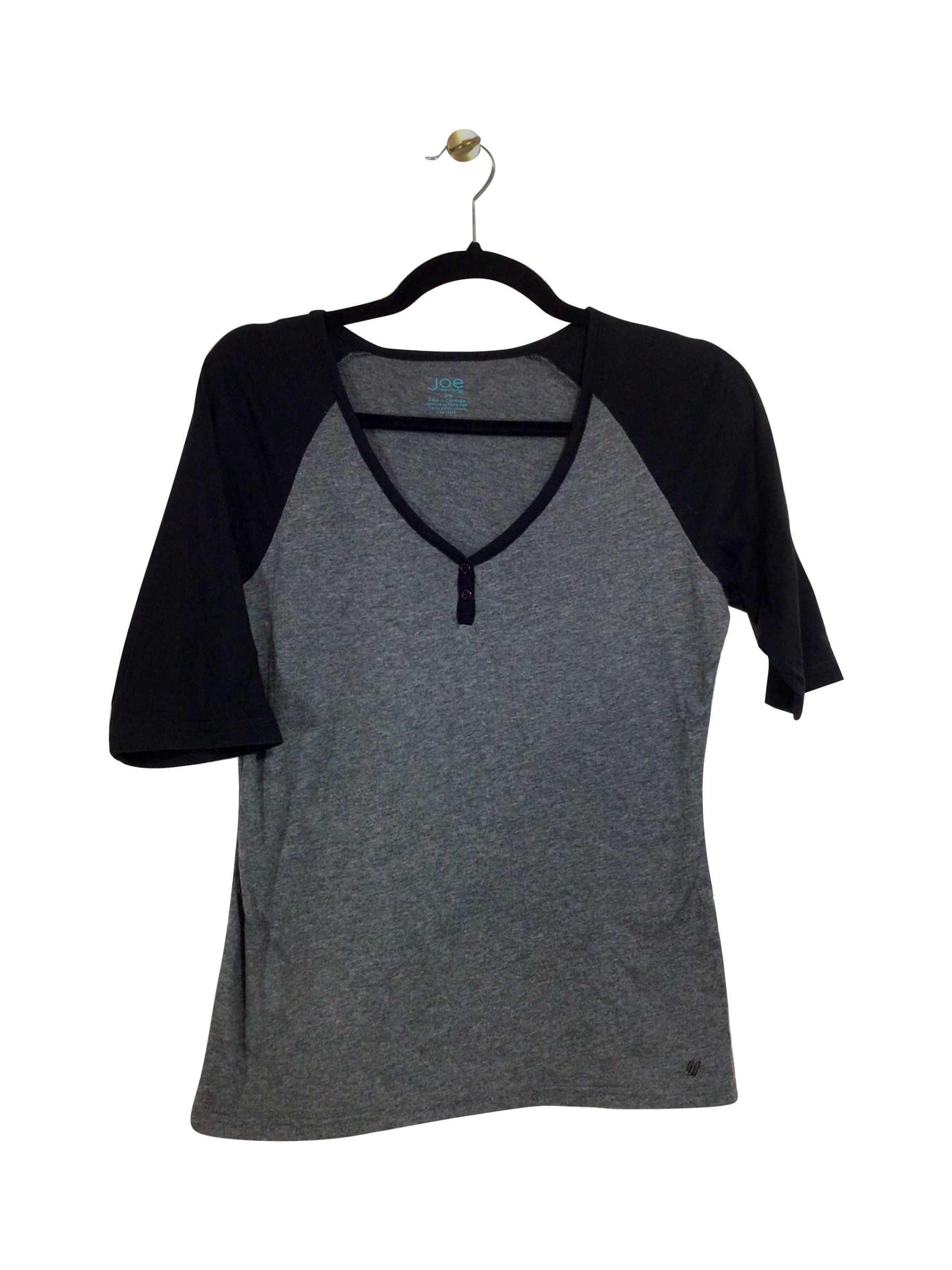 JOE FRESH Stylish Regular Fit Gray Long-Sleeved V-Neck T-Shirt - Size S