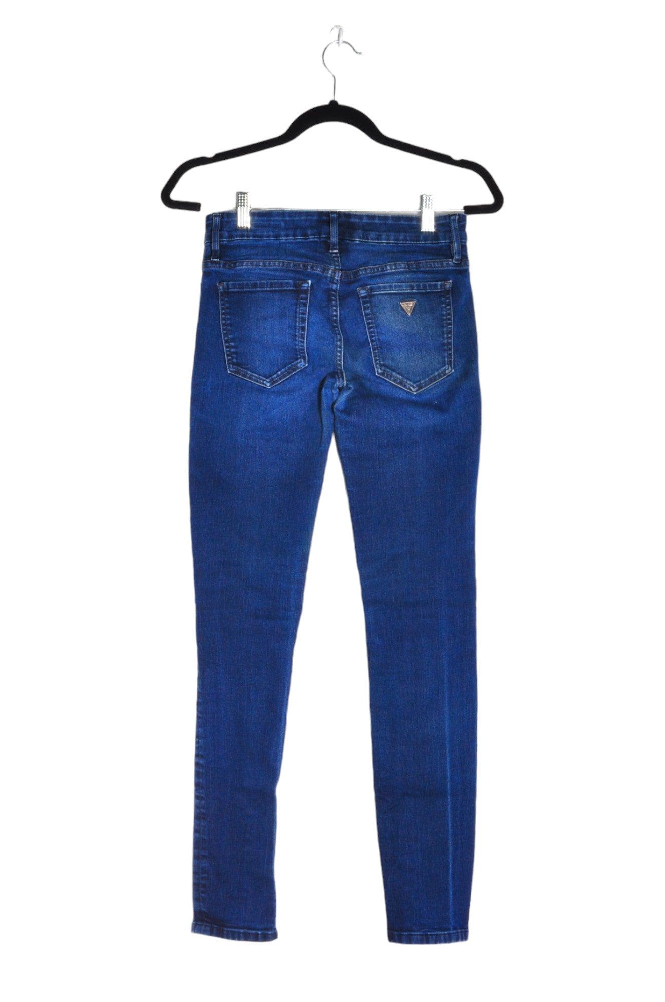 Pre - loved GUESS Women's Blue Regular - fit Straight - Legged Jeans Size 27