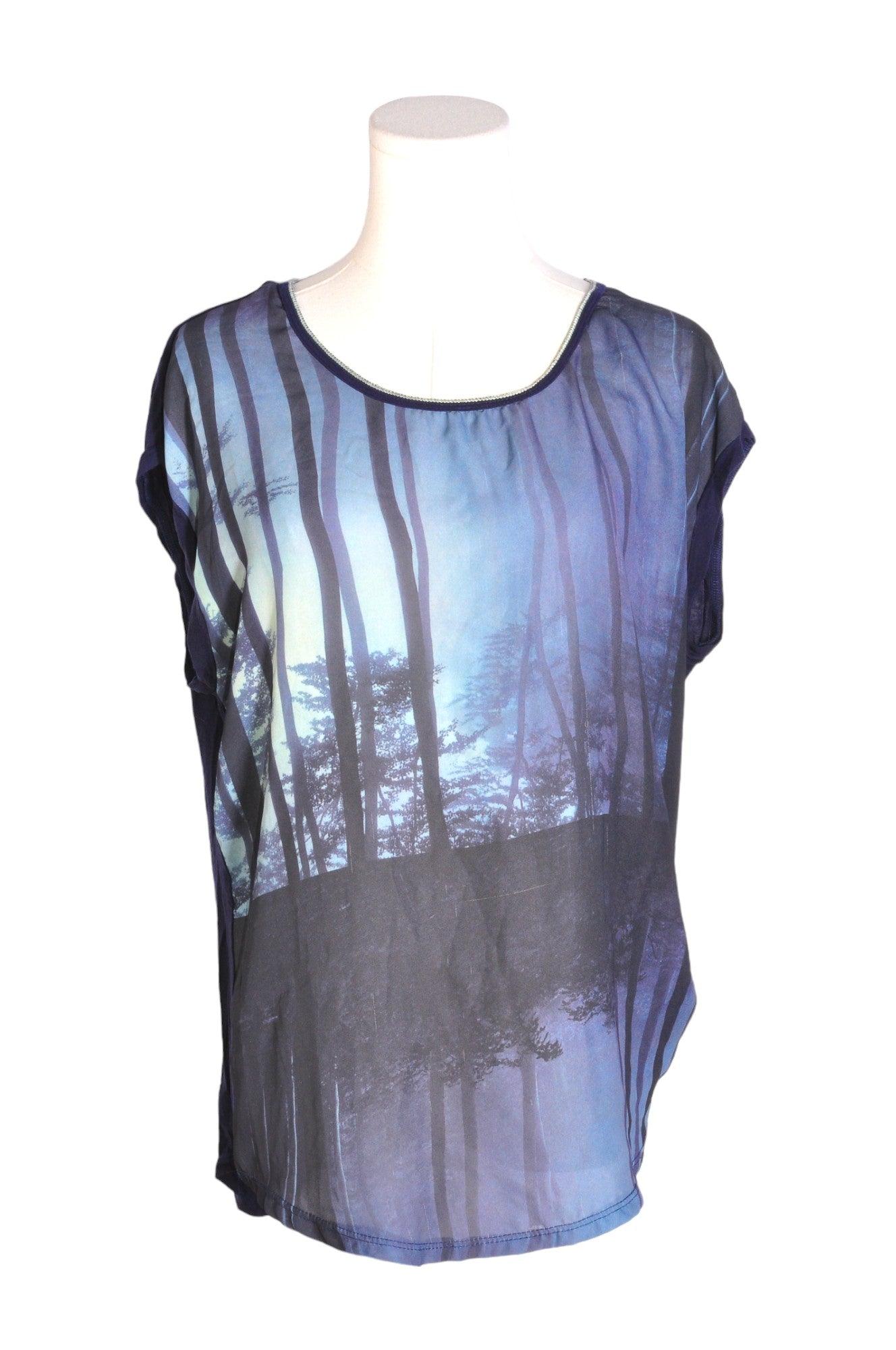 Stylish EDISTA Women's Blue Regular-Fit Blouse - Size S