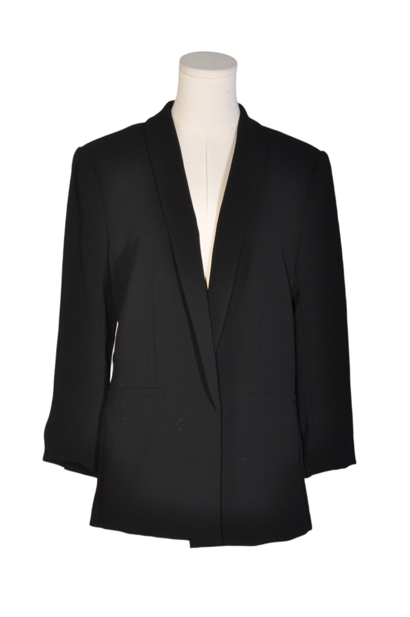 Stylish H&M Women's Regular Fit Black Coat - Size 12