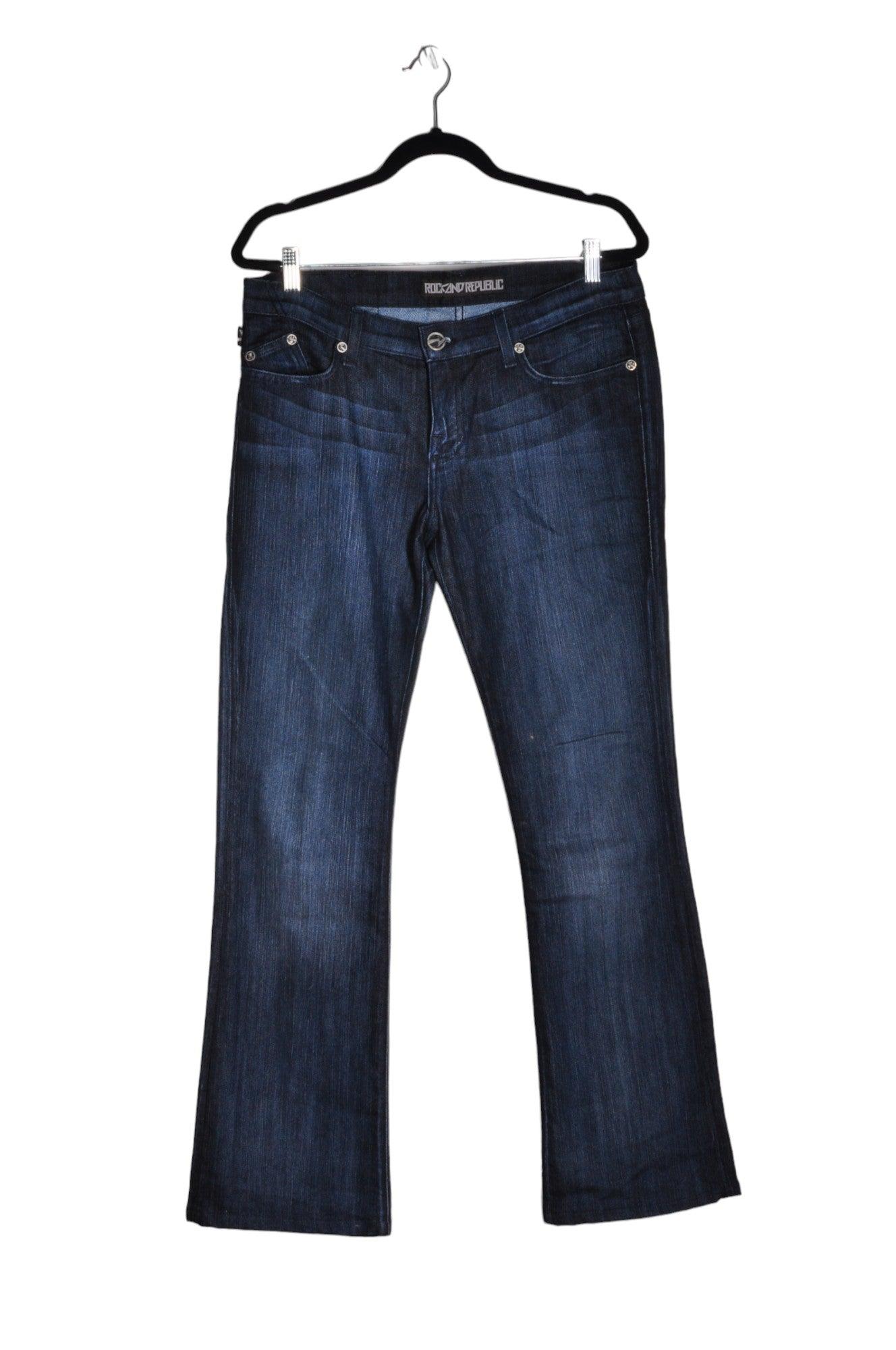 ROCK & REPUBLIC Stylish Women's Blue Regular Fit Straight-Legged Jeans - Size 31