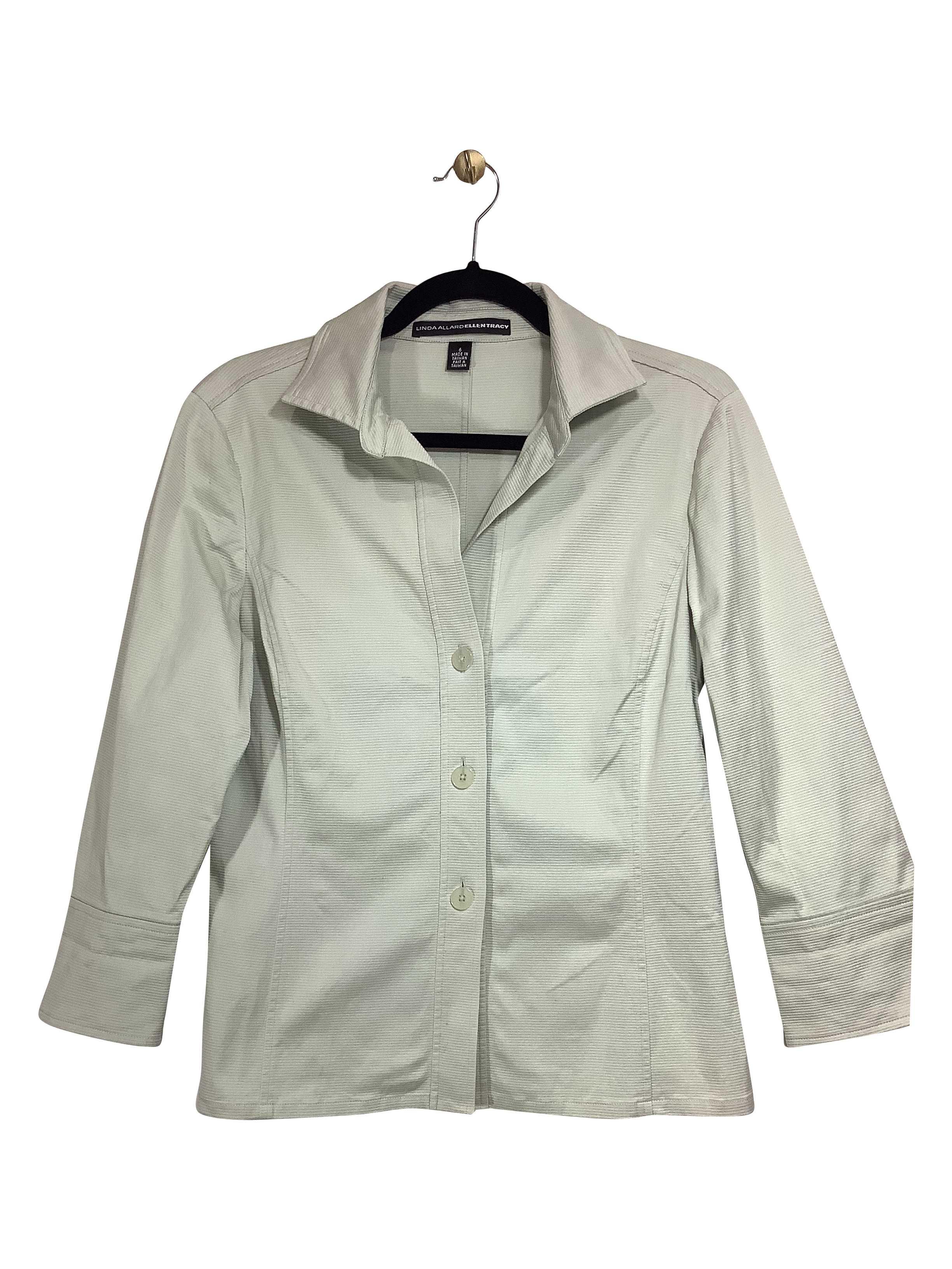 ELLEN TRACY Stylish Regular Fit White Button-down Top - Size 6