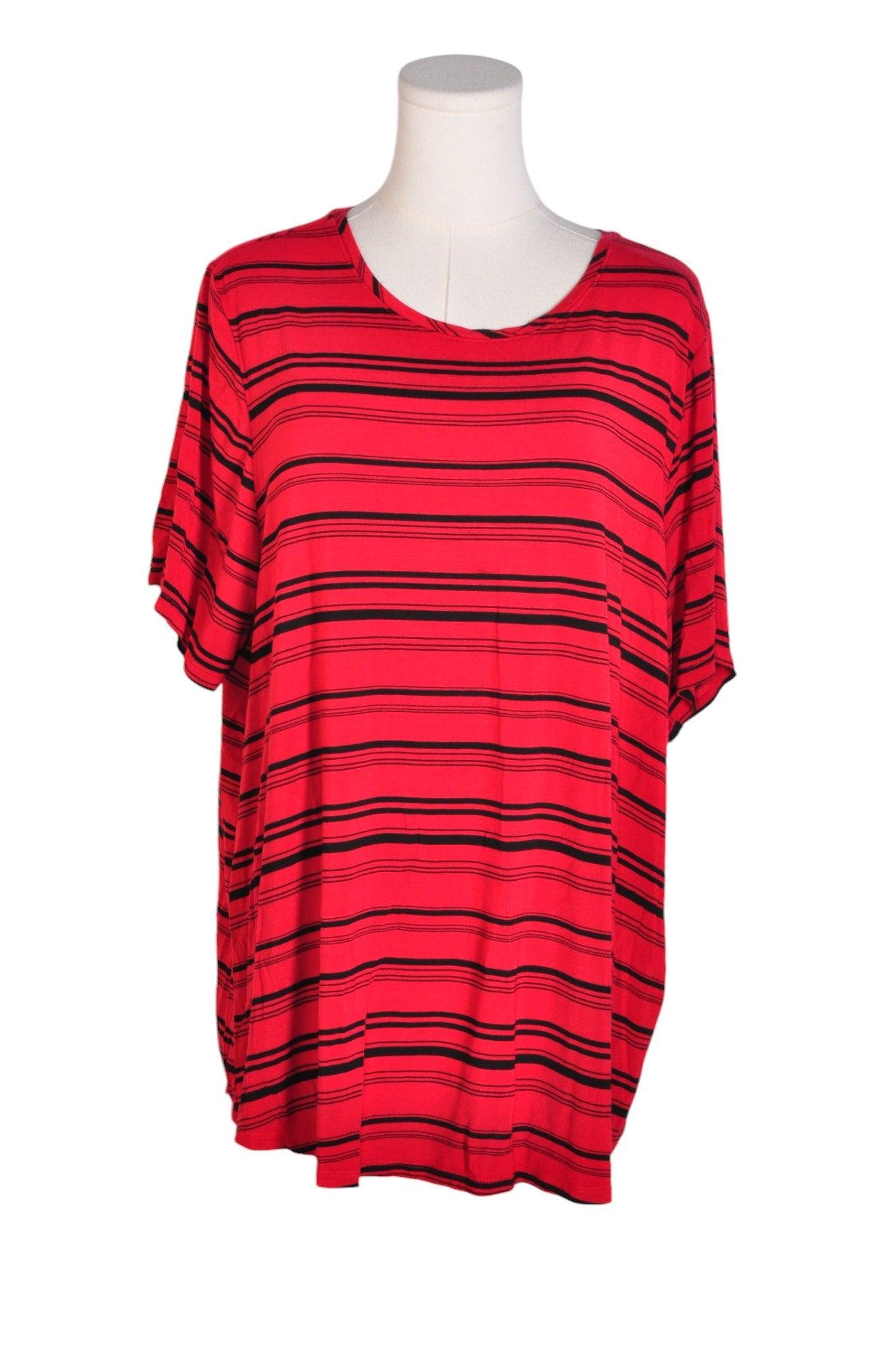 ADDITION ELLE Stylish Regular Fit Red Women's 2X T-Shirts