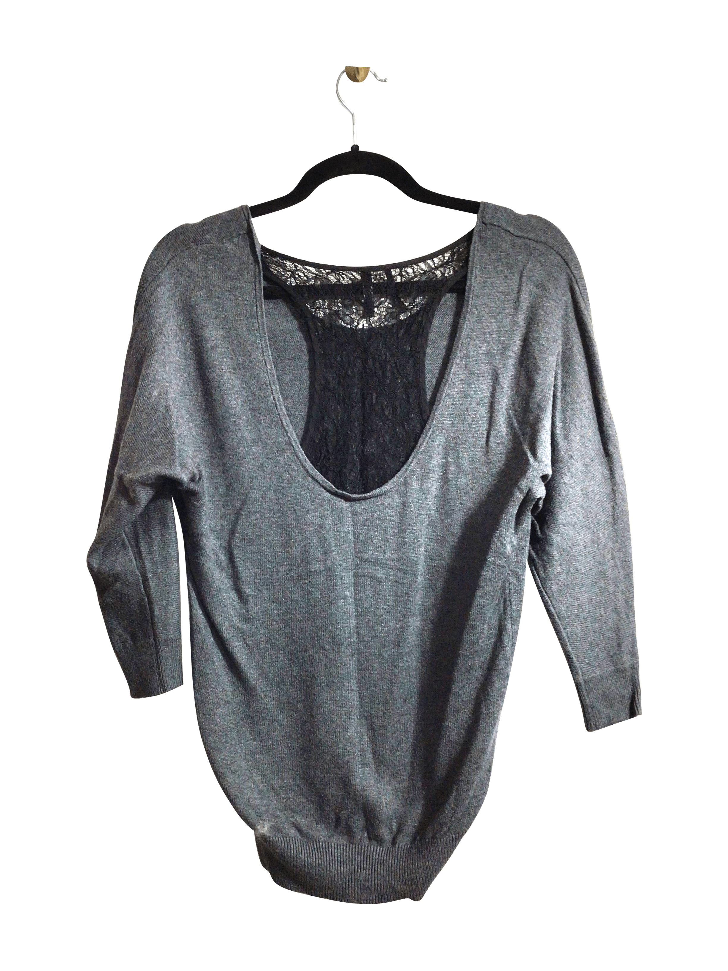 Stylish GUESS Women's Gray Regular Fit Long Sleeve T-Shirt - Size XS