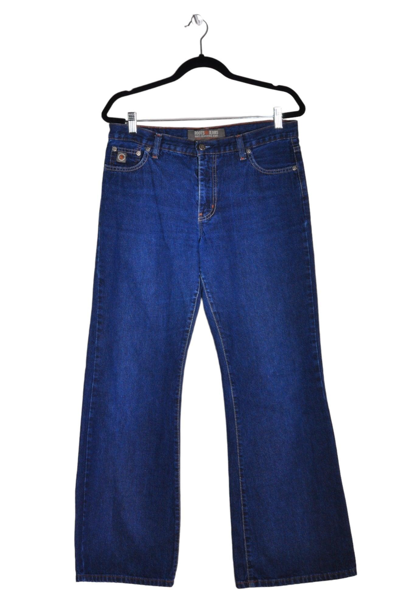 ROOTS Stylish Women's Blue Regular-Fit Straight-Legged Jeans - Size 34x32