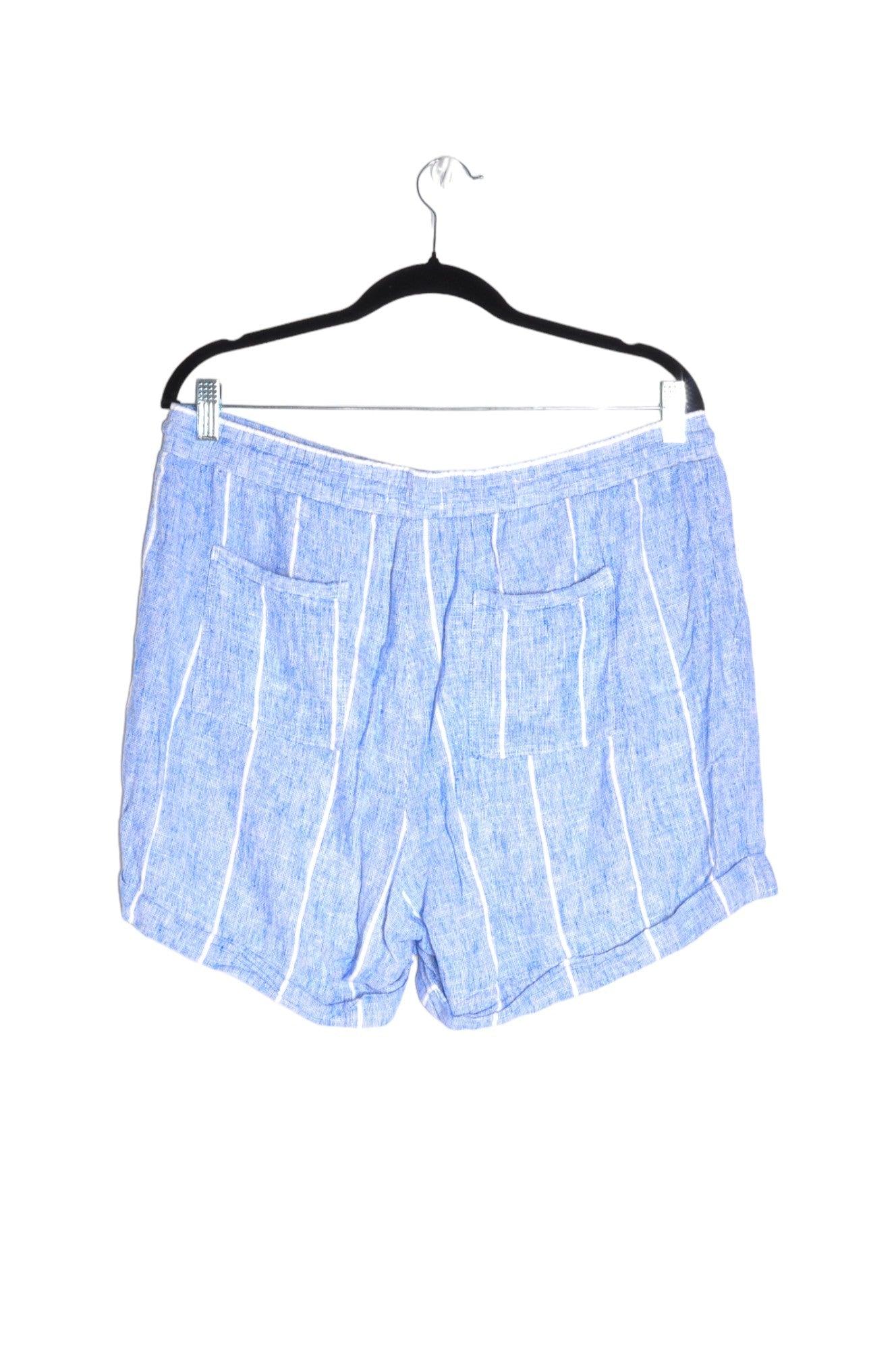 ELLEN TRACY Stylish Women's Classic Blue Regular-Fit Shorts - Size L