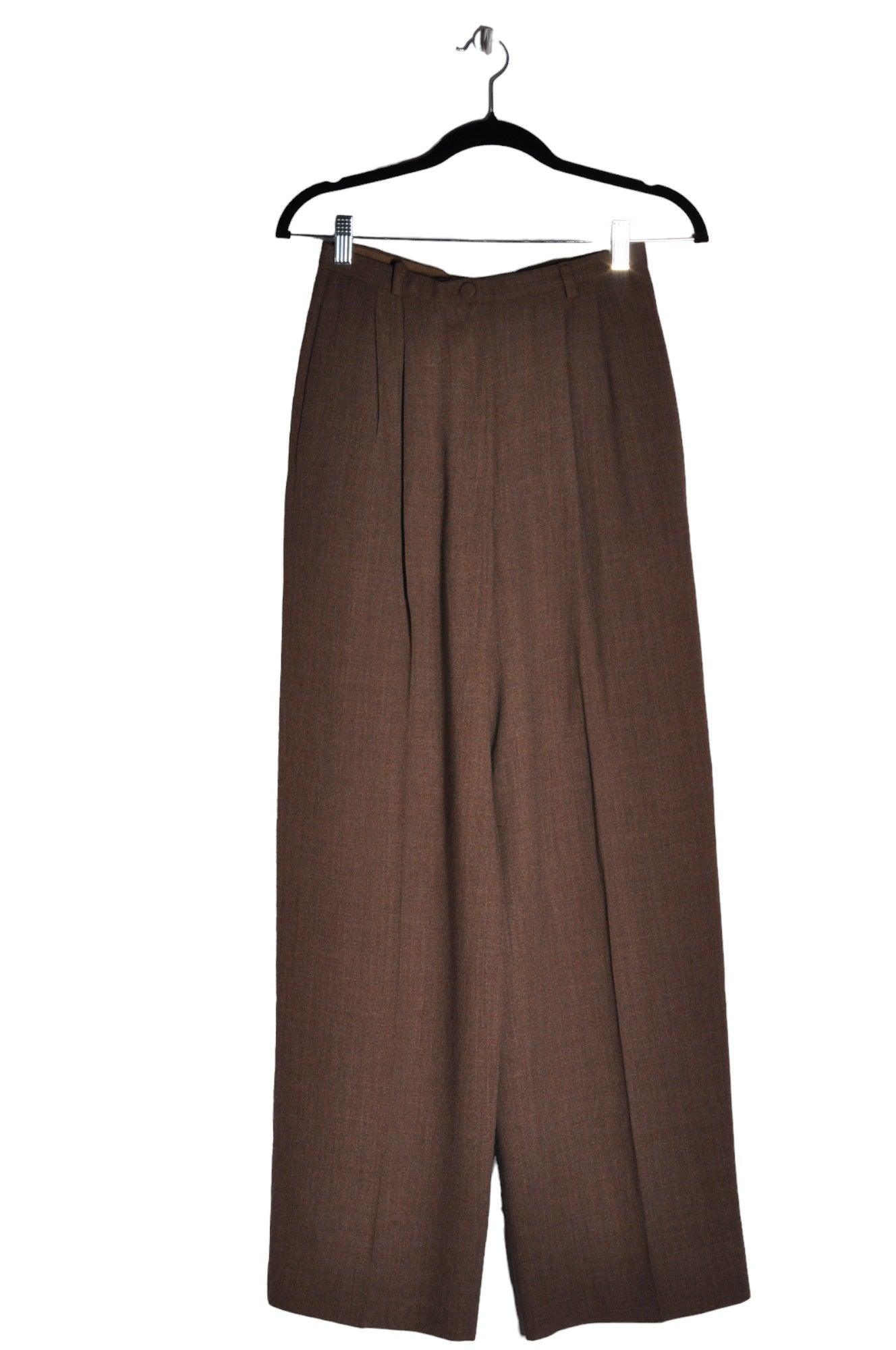 Stylish ARMANI Women's Regular Fit Brown Work Pants - Size S