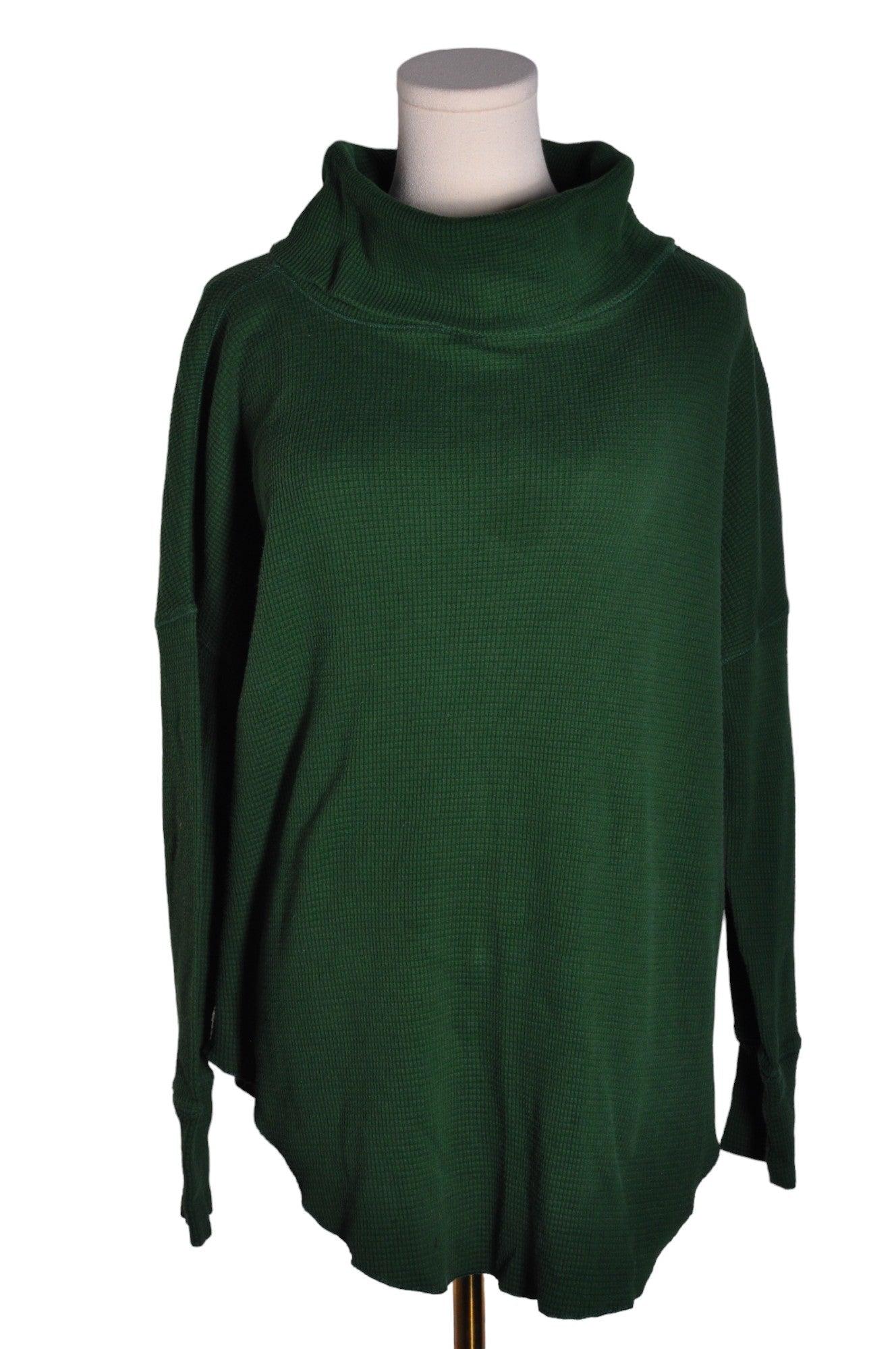 GEORGE Women's Stylish Green Regular-Fit Turtleneck Tops - Size L