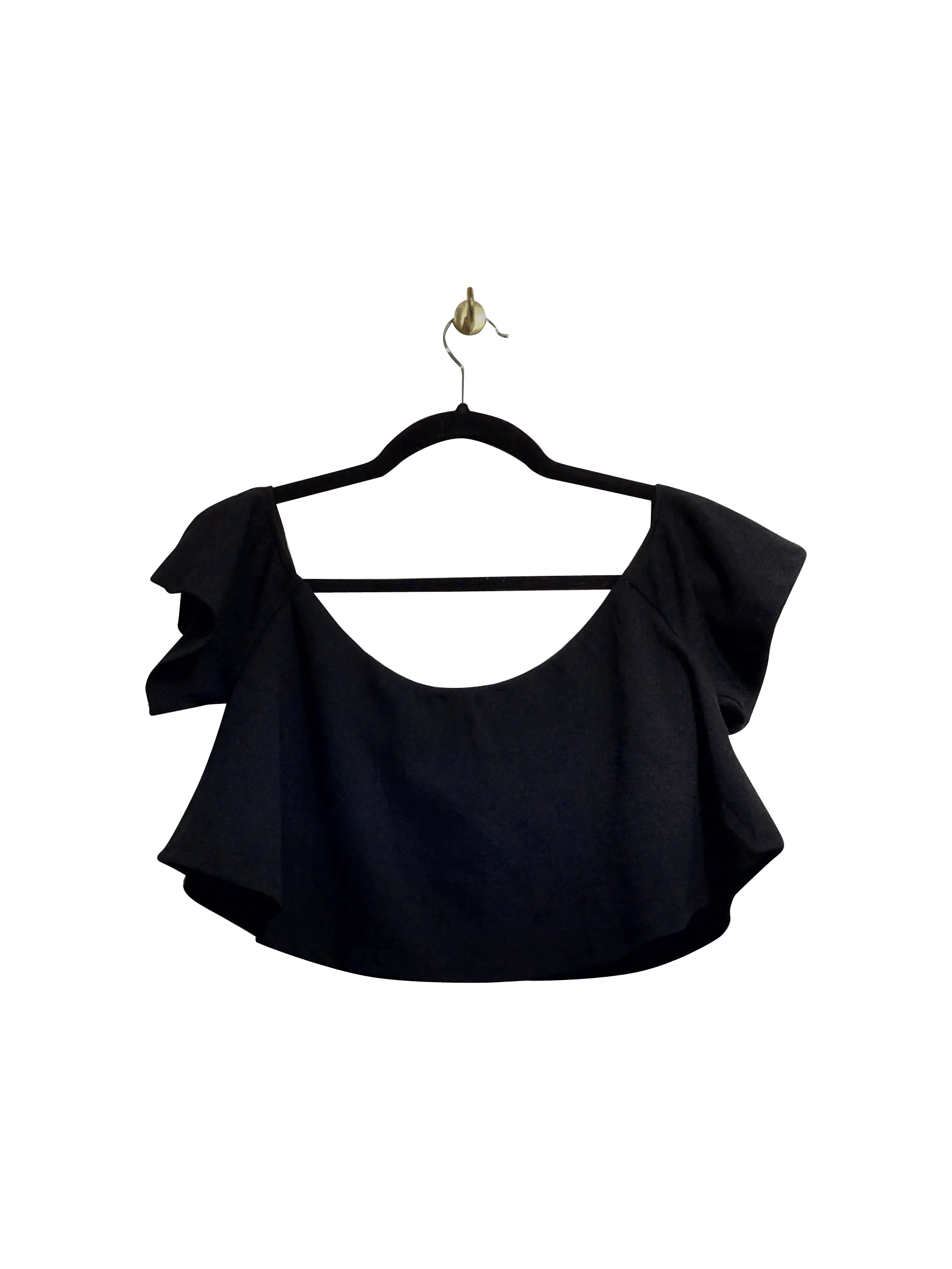 Stylish Revamped Black Regular Fit Crop Top - Size M