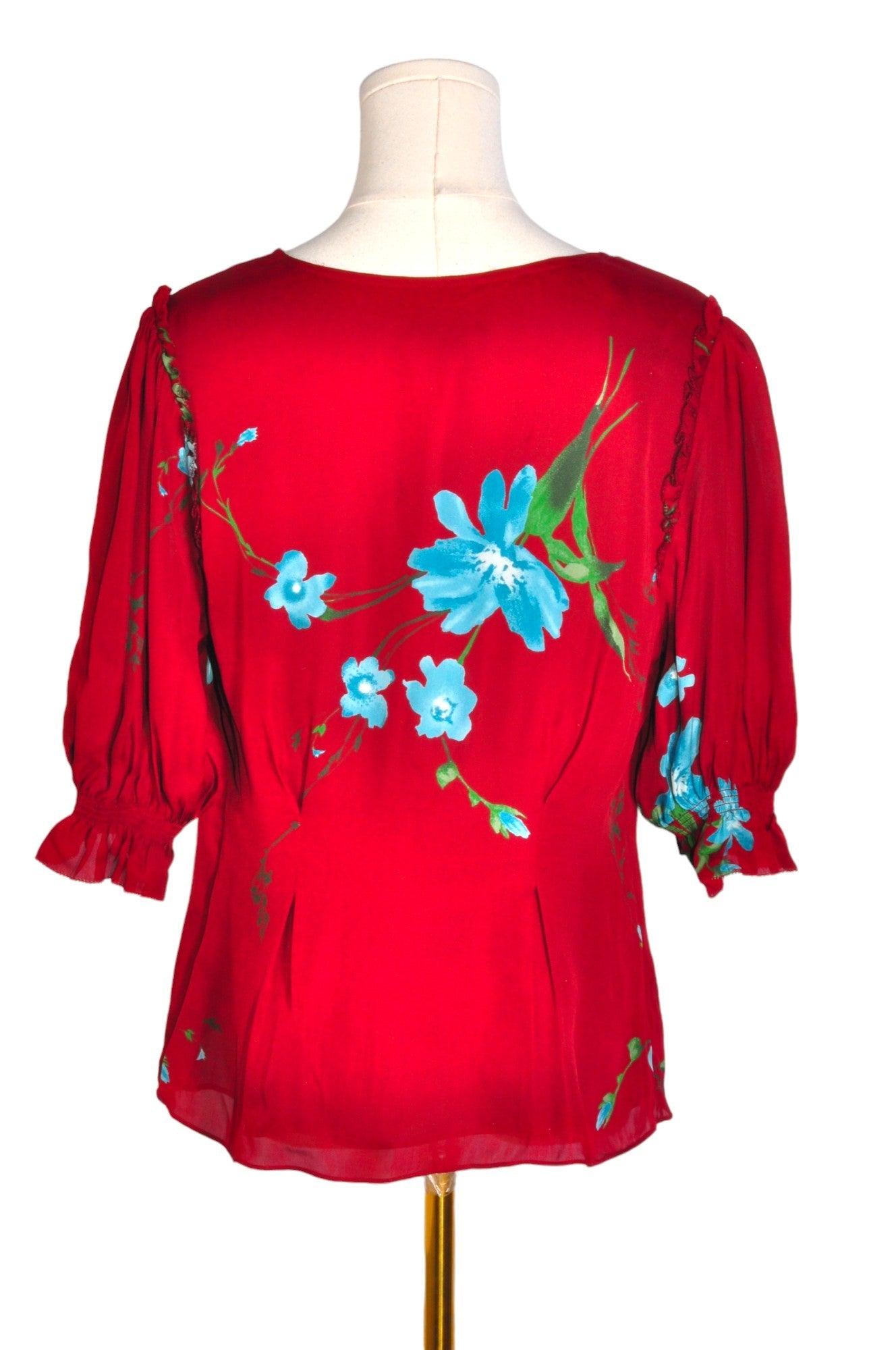 JOIE Stylish Women's Red Regular-Fit Blouse - Size L