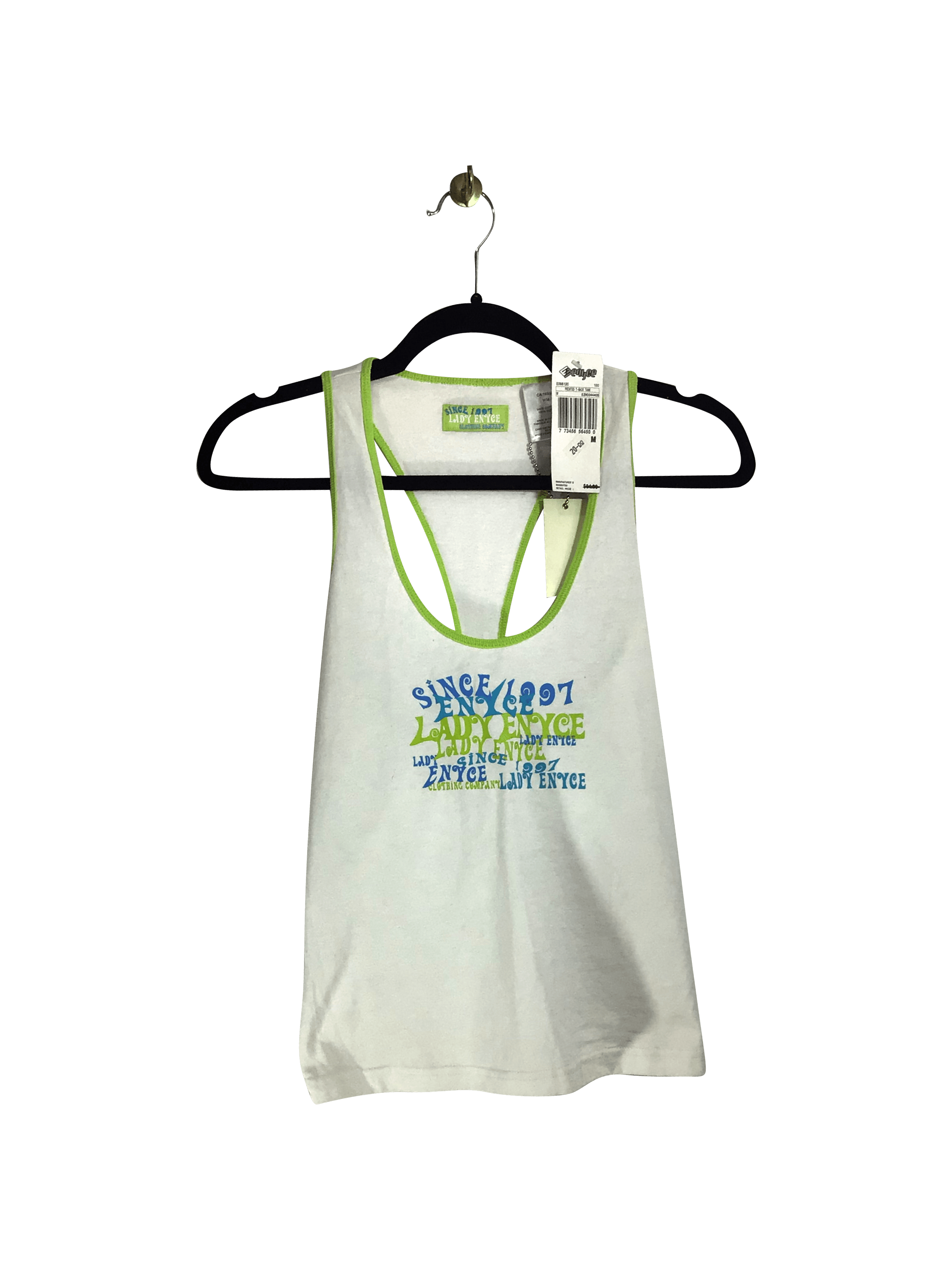 ENYCE Stylish Women's White Regular-Fit Tank Tops - Size M