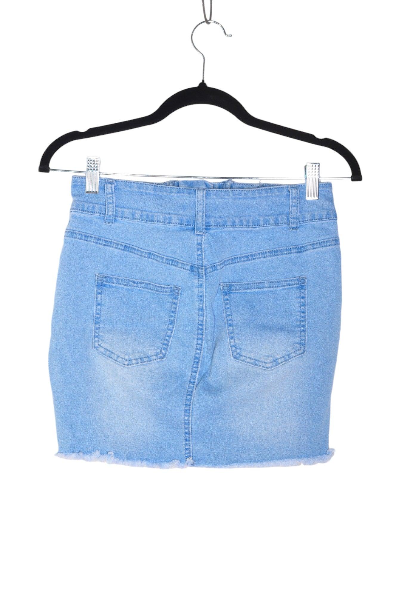 Stylish REVAMPED Blue Regular Fit Second - Hand Women's Denim Skirt Size 3