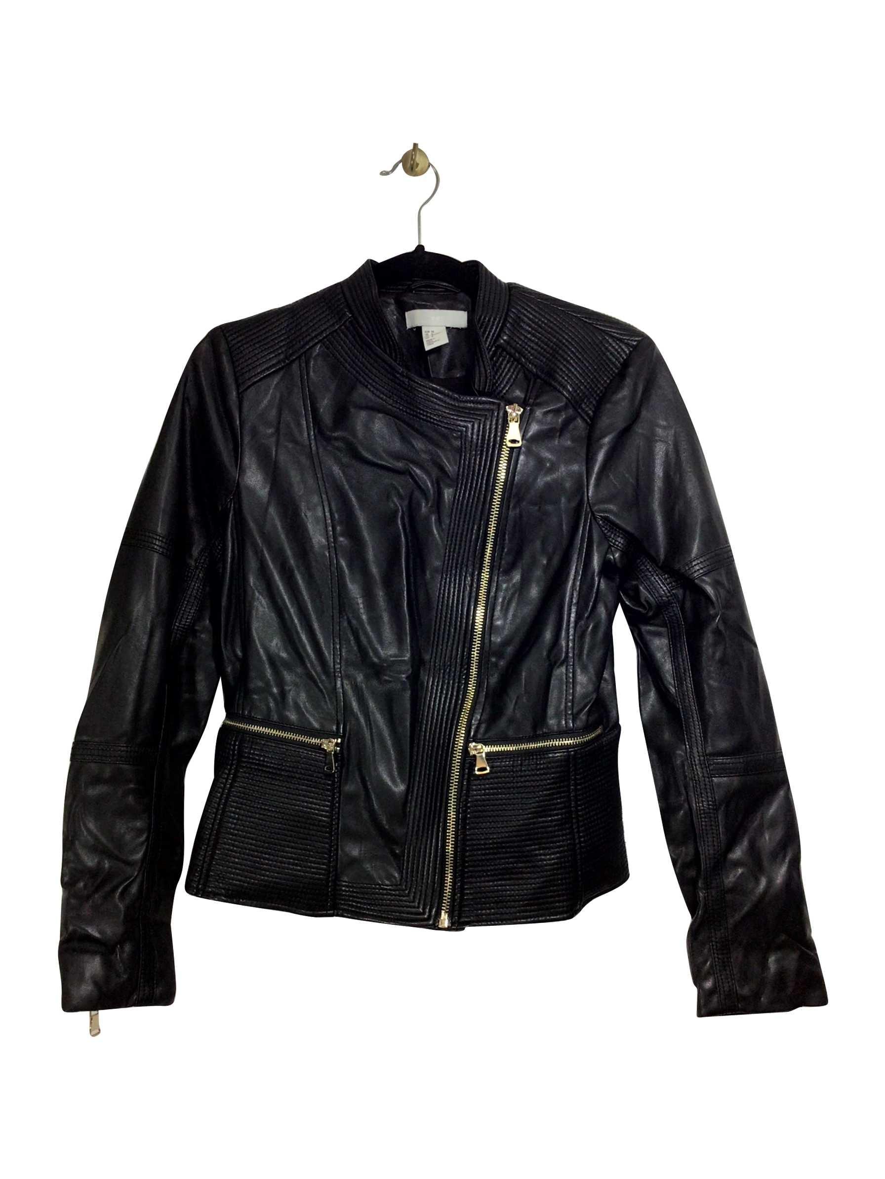 H&M Stylish Regular Fit Black Coat - Size 8