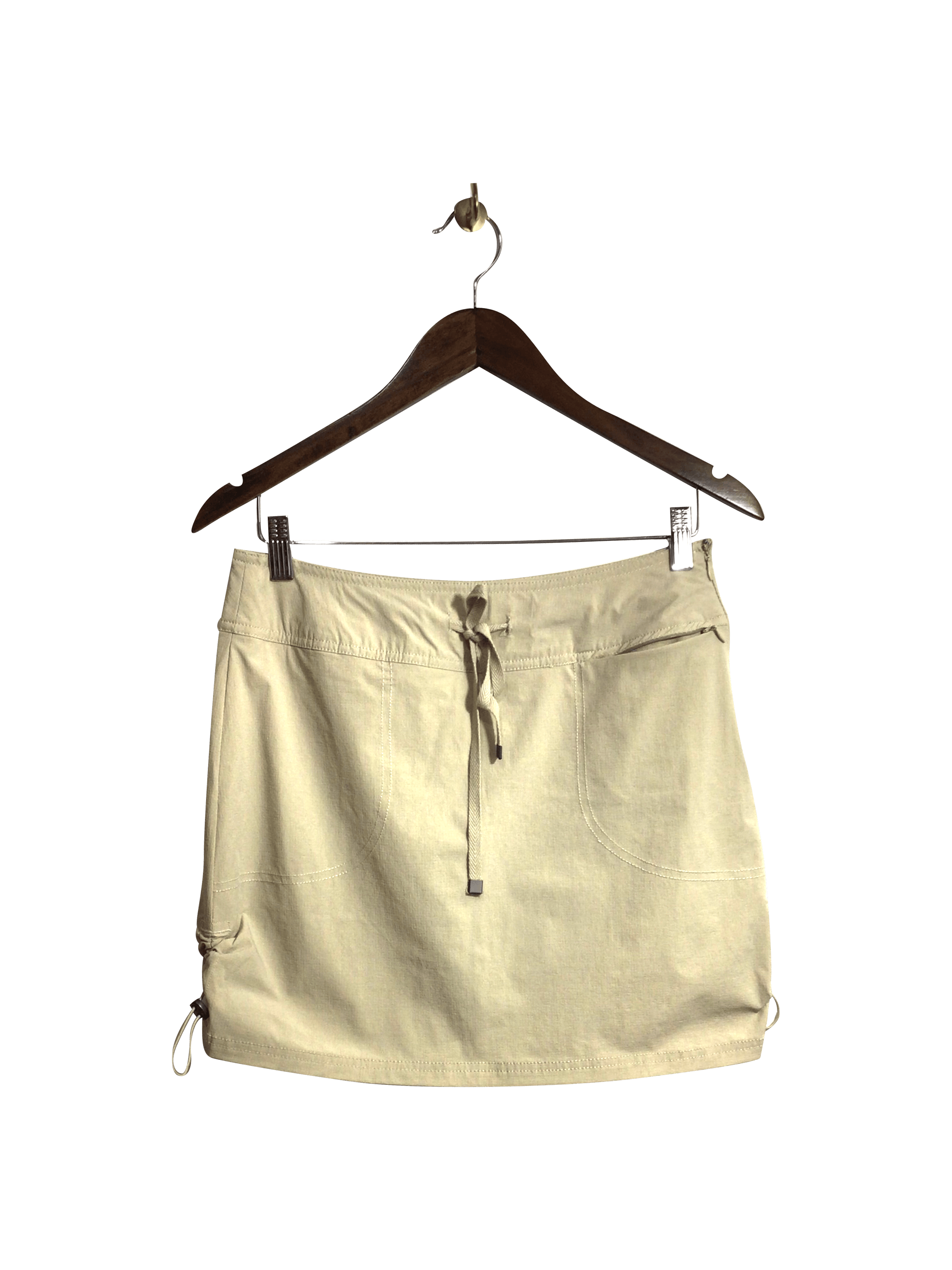 GREEN TEA Women's Casual Mid - thigh Beige Regular - fit Skirt - Size M