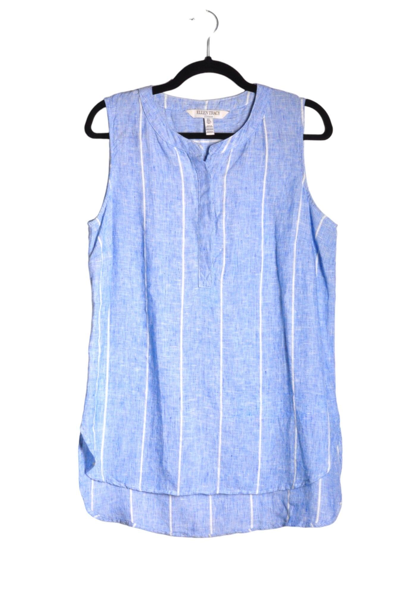 ELLEN TRACY Stylish Women's Blue Regular Fit Blouse - Size L