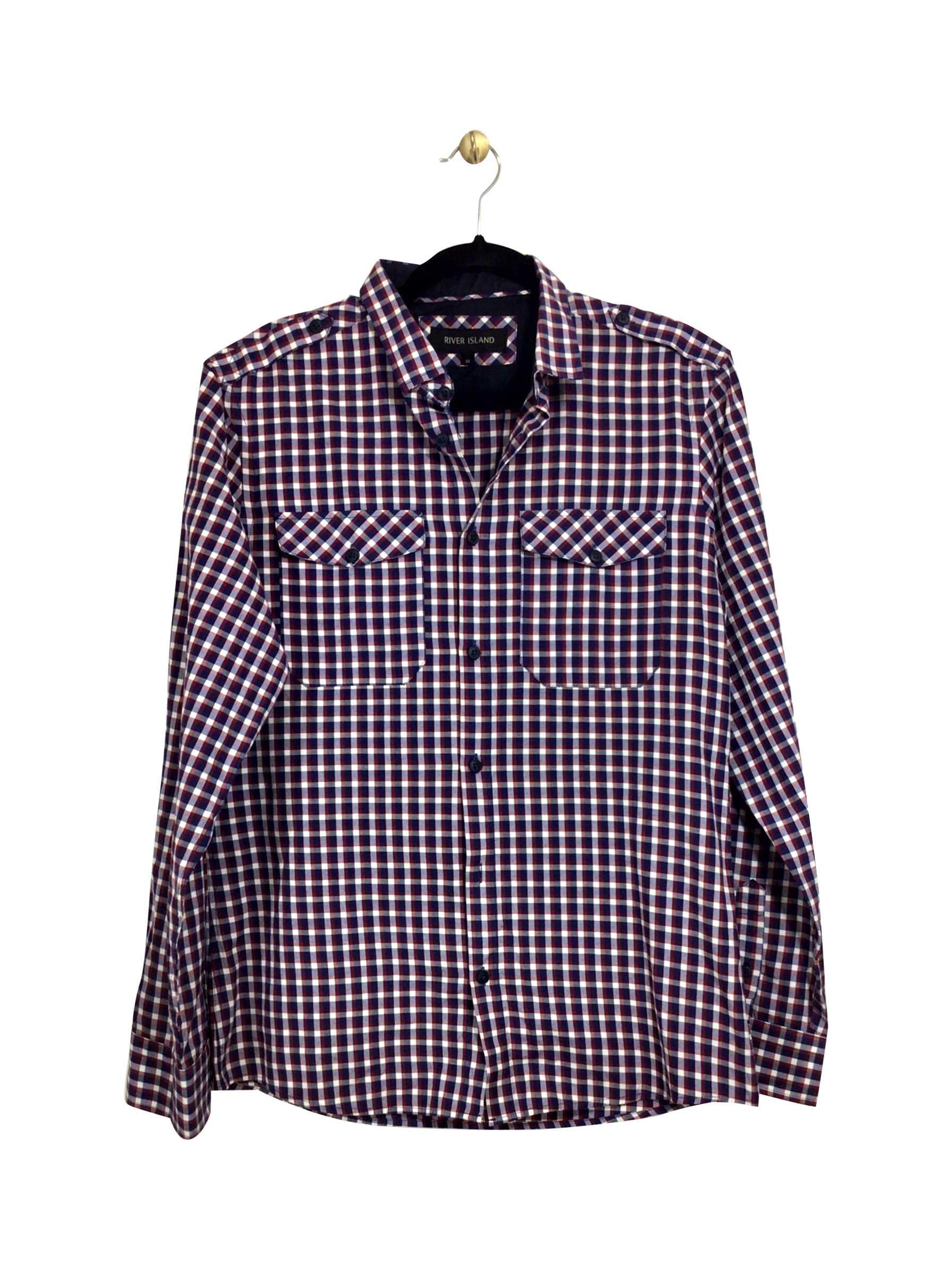 Stylish RIVER ISLAND Regular Fit Red Button-down Top - Size M