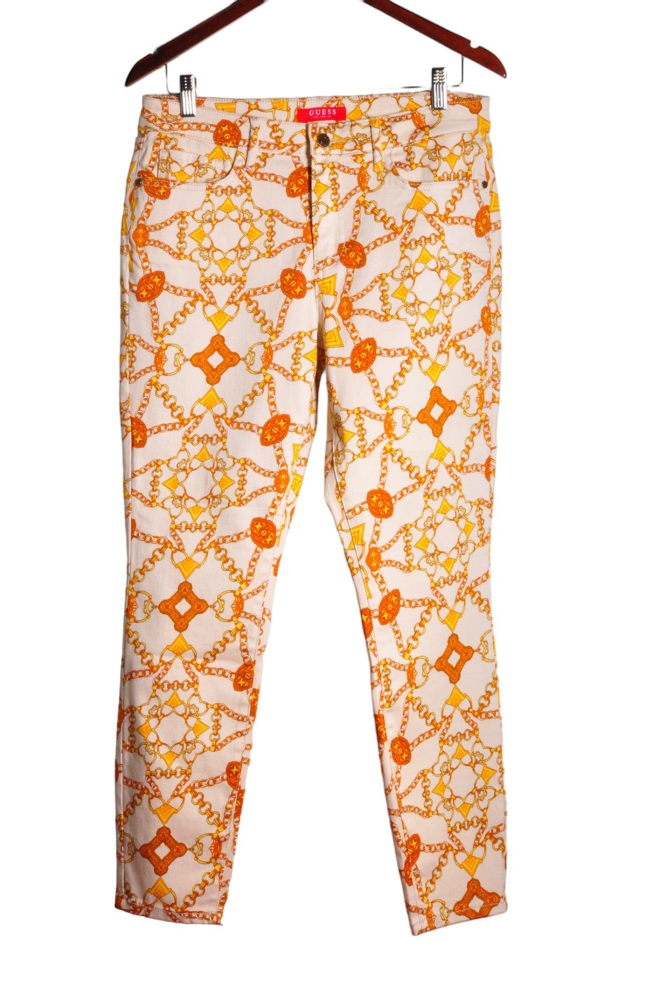 Stylish GUESS Women's Regular Fit Yellow Work Pants - Size 31x28