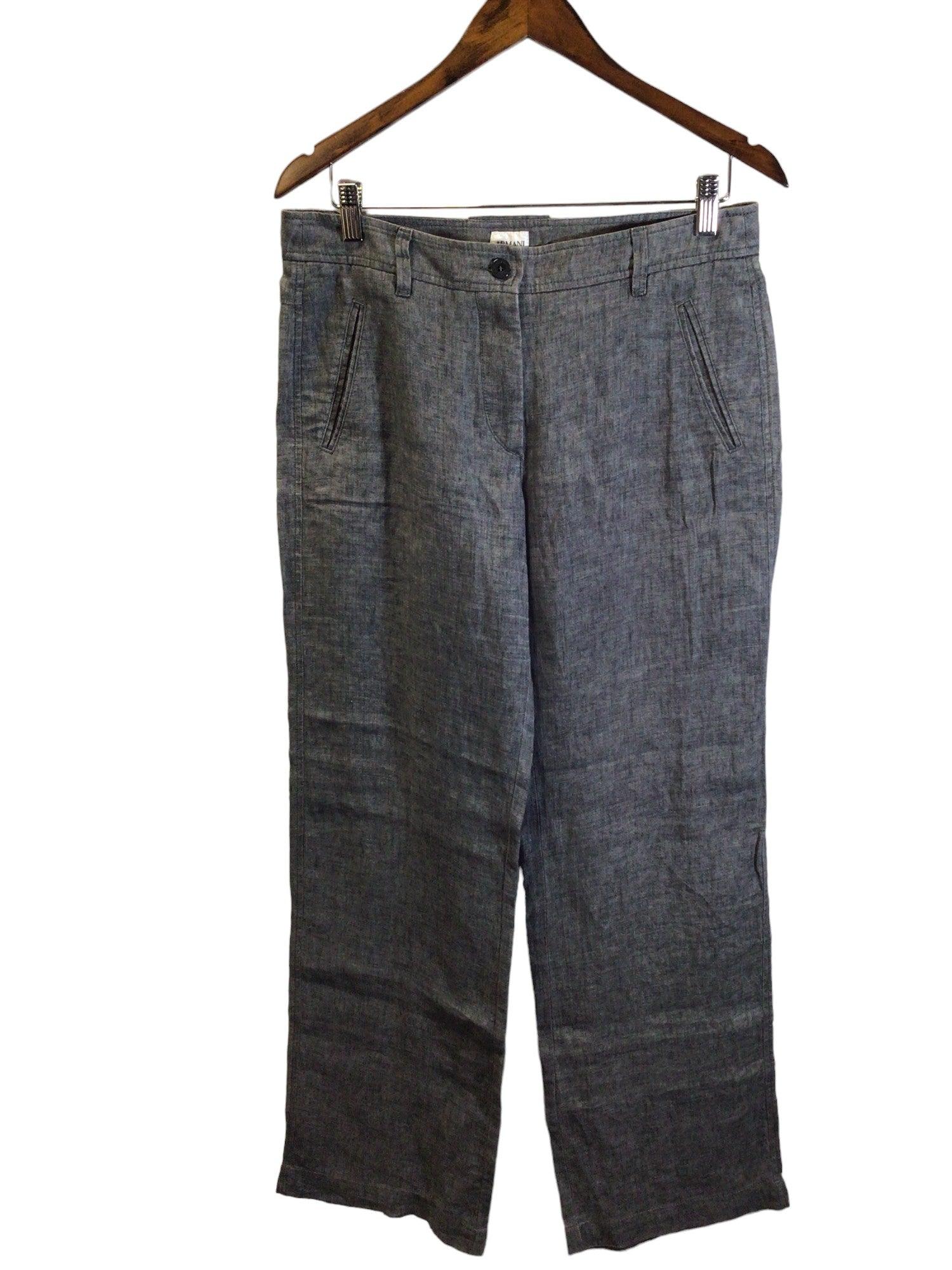 Stylish ARMANI Gray Regular Fit Women's Work Pants - Size 8