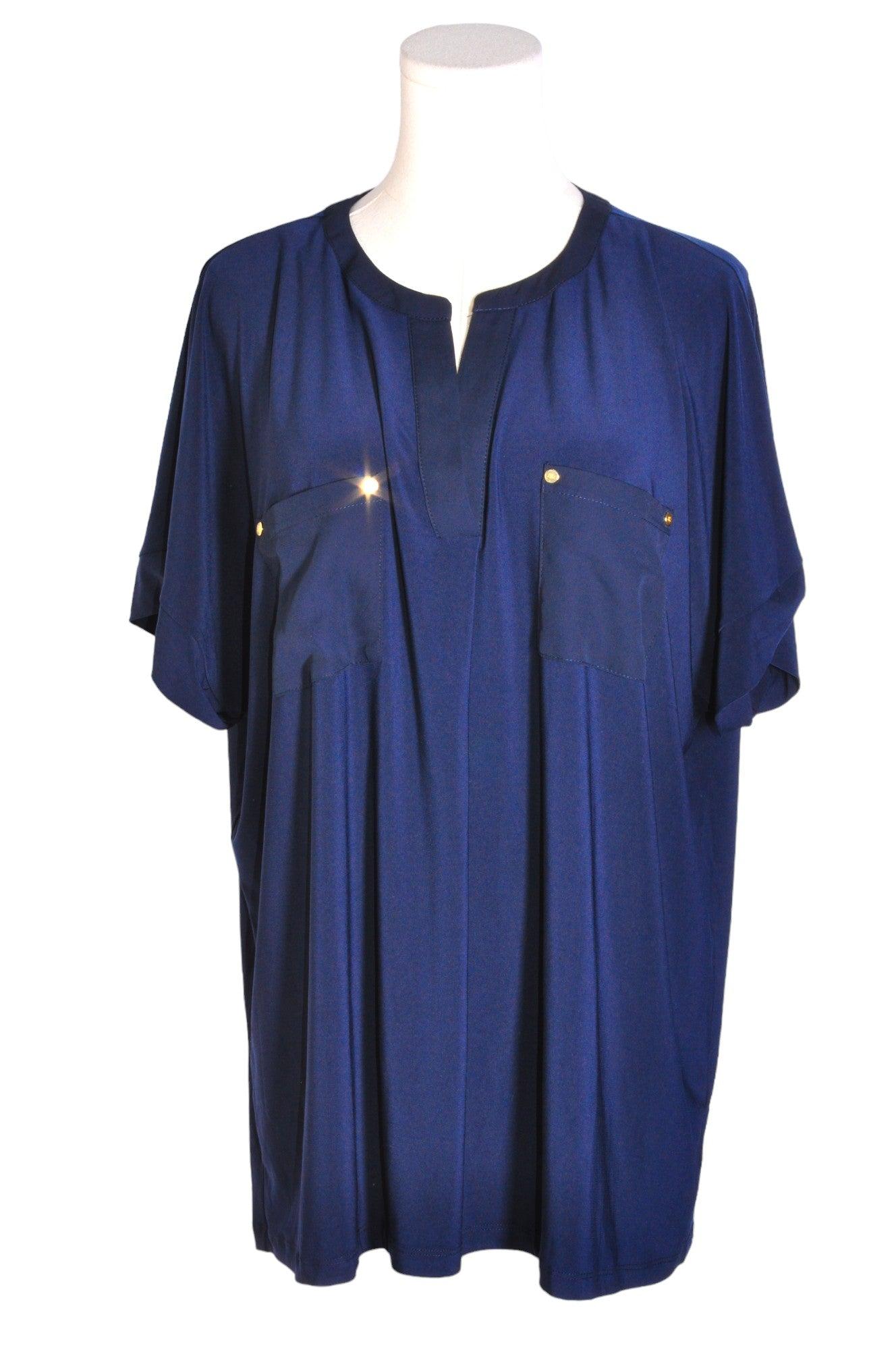 Stylish ANNE KLEIN Women's Blue Regular Fit Blouses - Size 2X