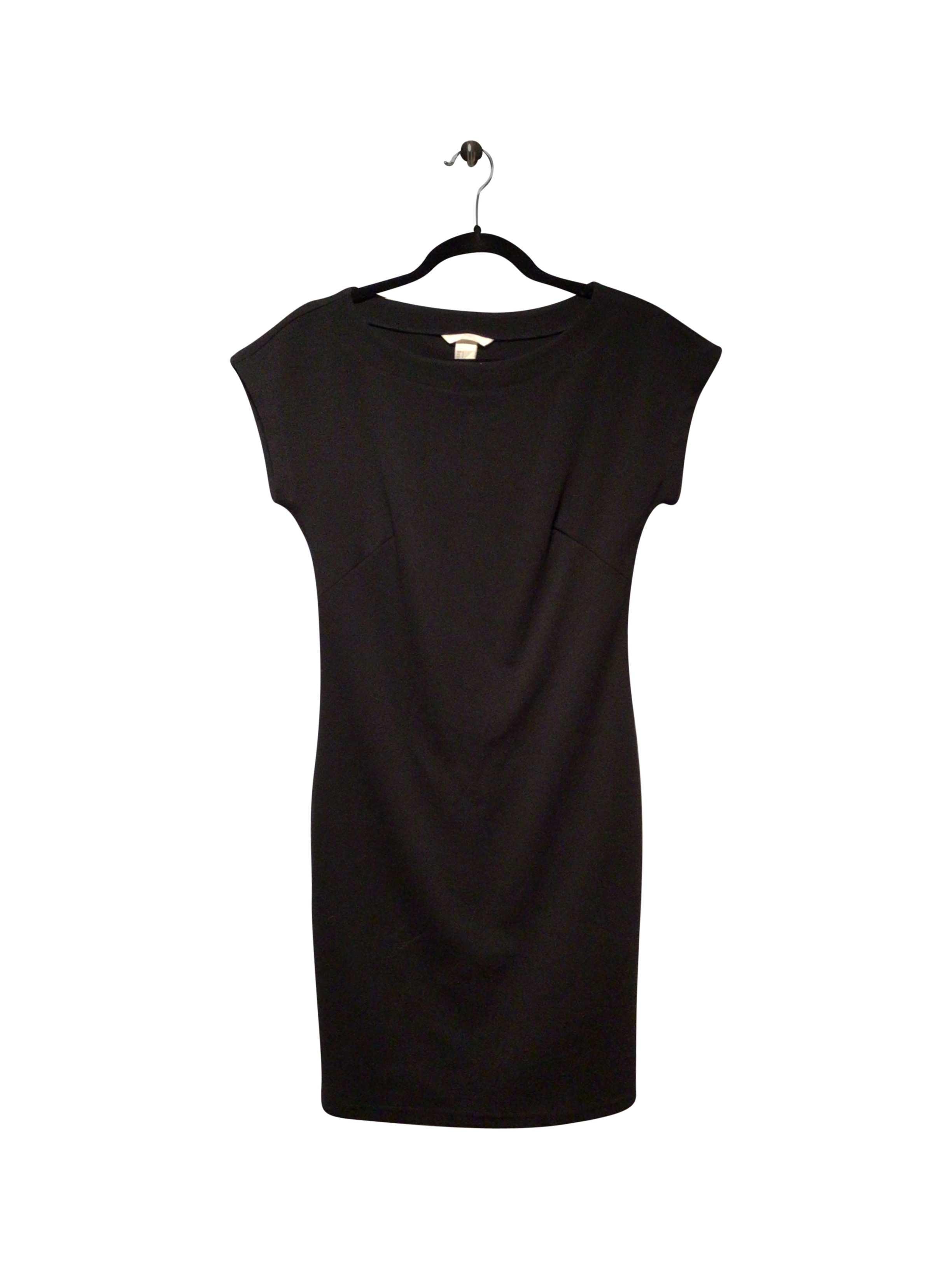 H&M Stylish Regular Fit Black Midi Dress - Size S