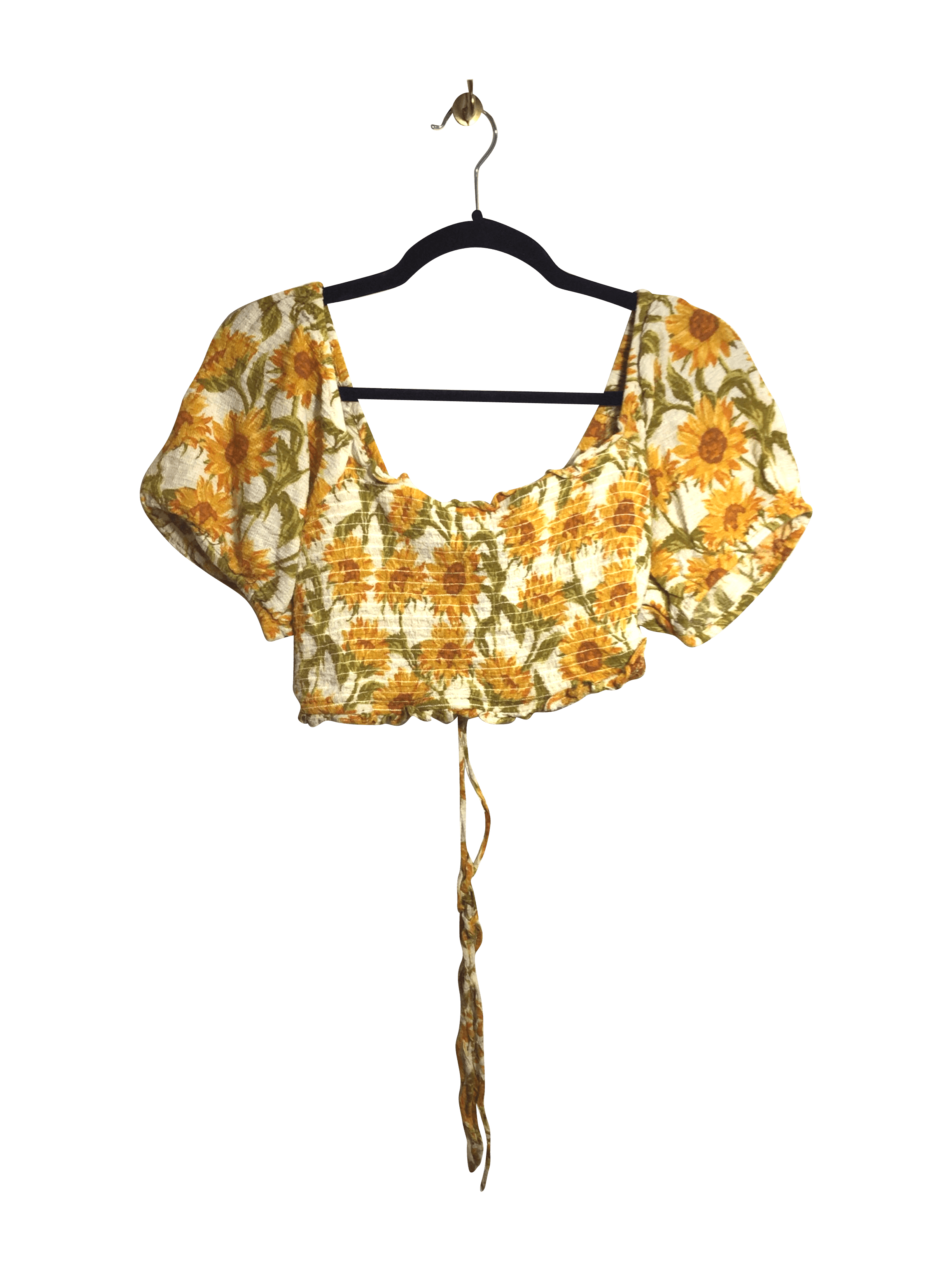 Stylish ASOS Women's Yellow Regular Fit Crop Tops - Size 10