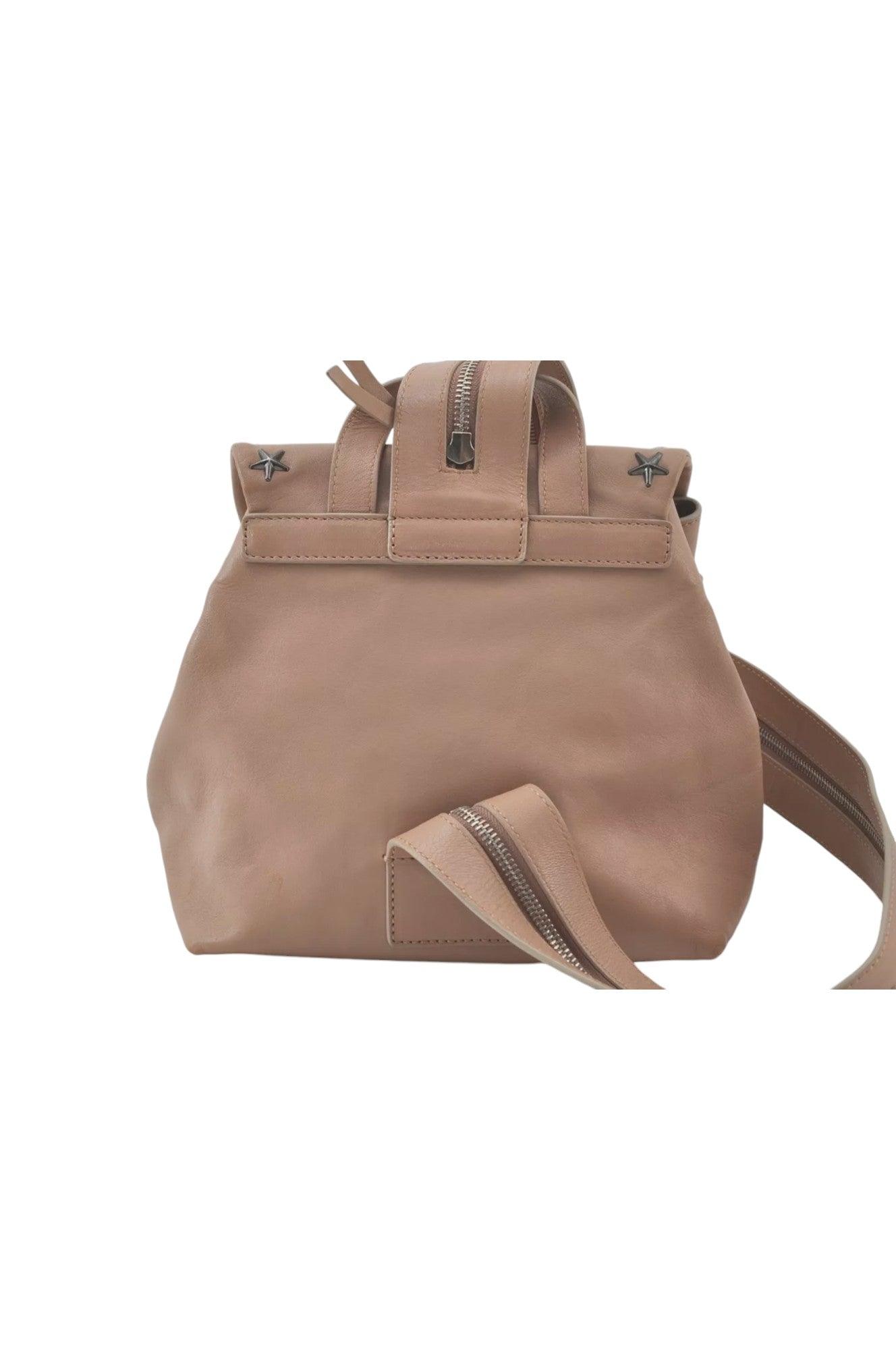 JIMMY CHOO Vintage Stella Star Studded Pink Beige Leather Backpack - 7492K, Stylish and Functional