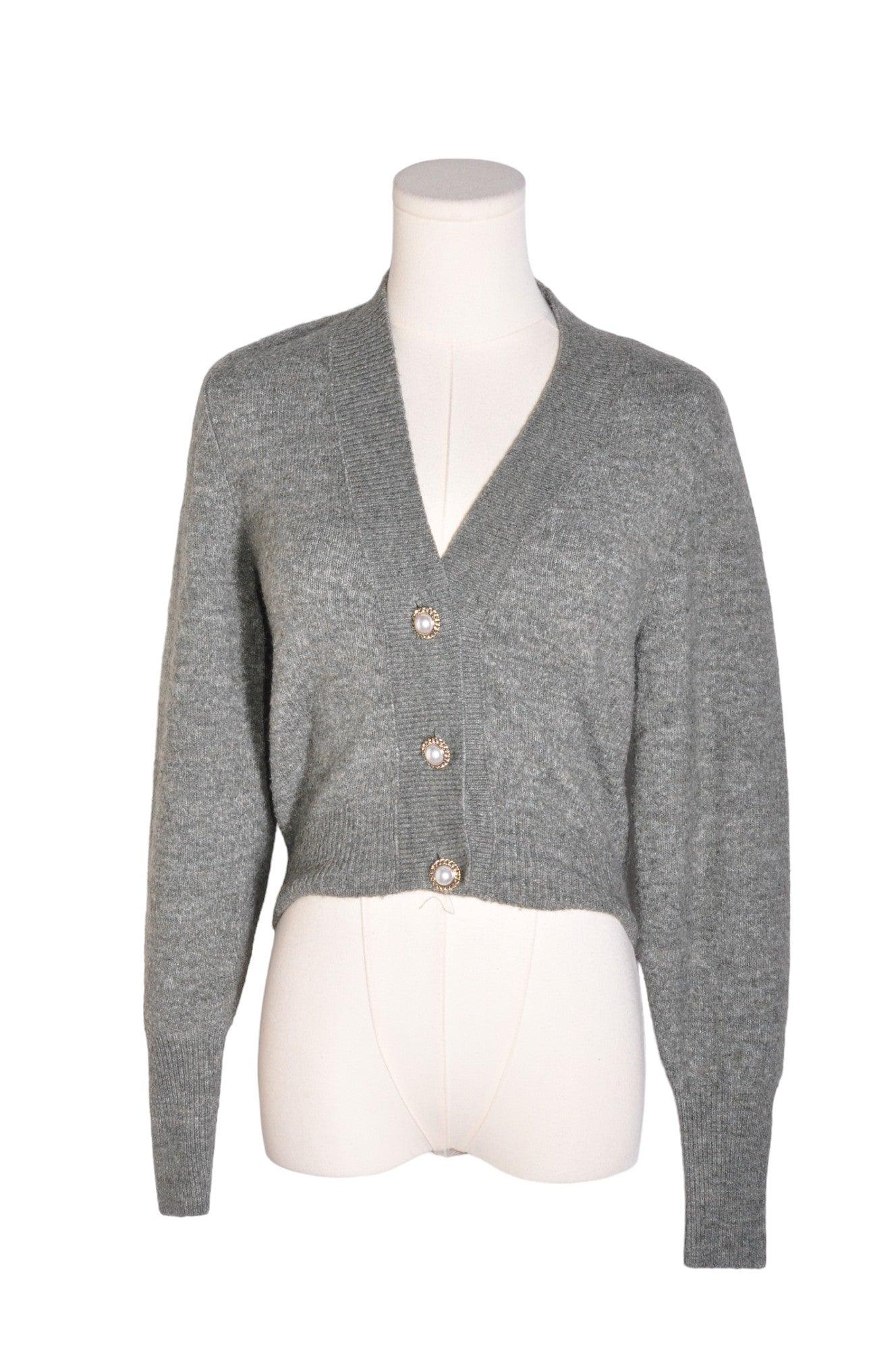 Stylish H&M Second-Hand Women's Gray Regular Fit Cardigan in XS Size