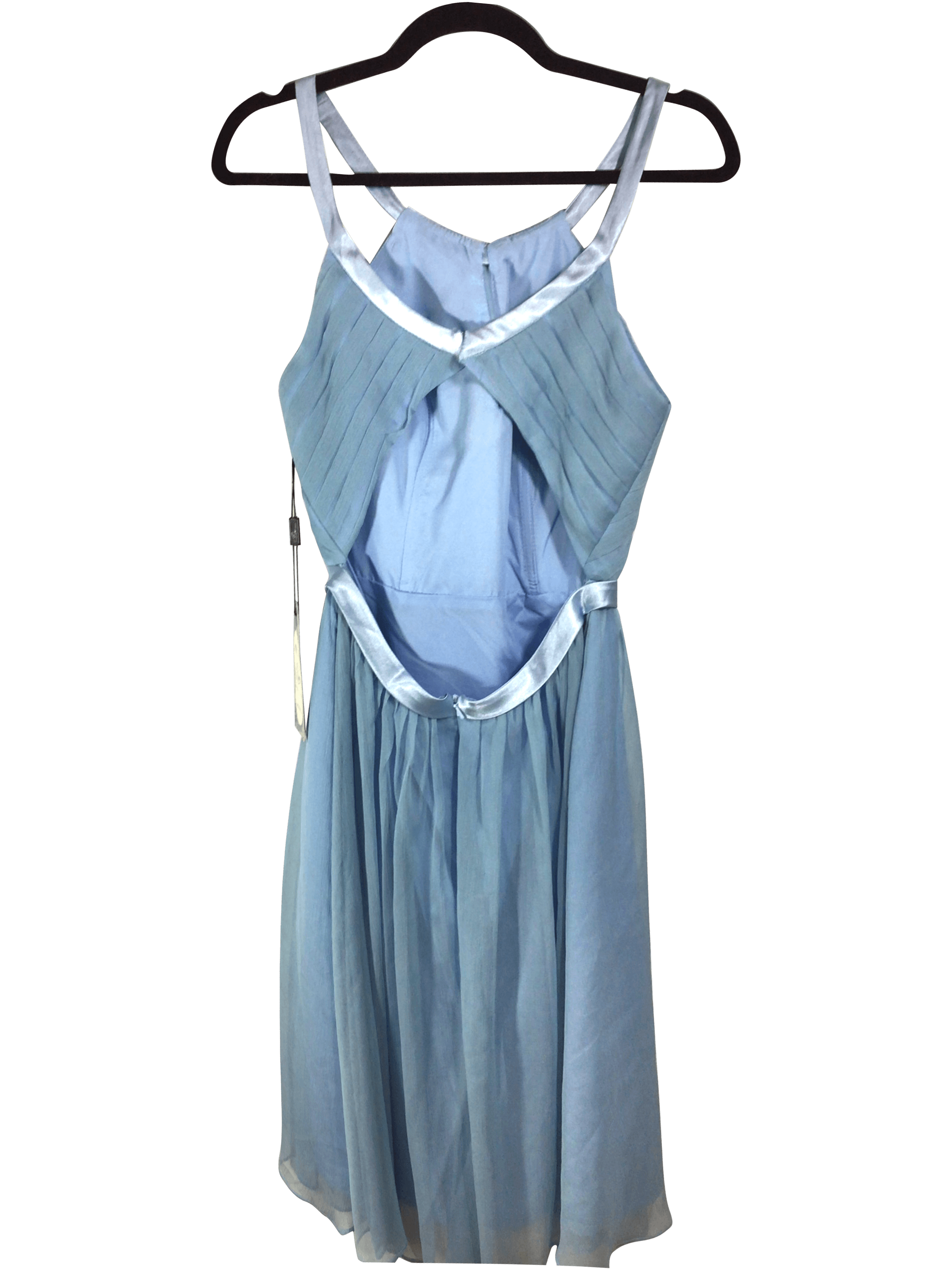 RENZ Stylish Women's Blue Wrap Dress - Regular Fit, Size S