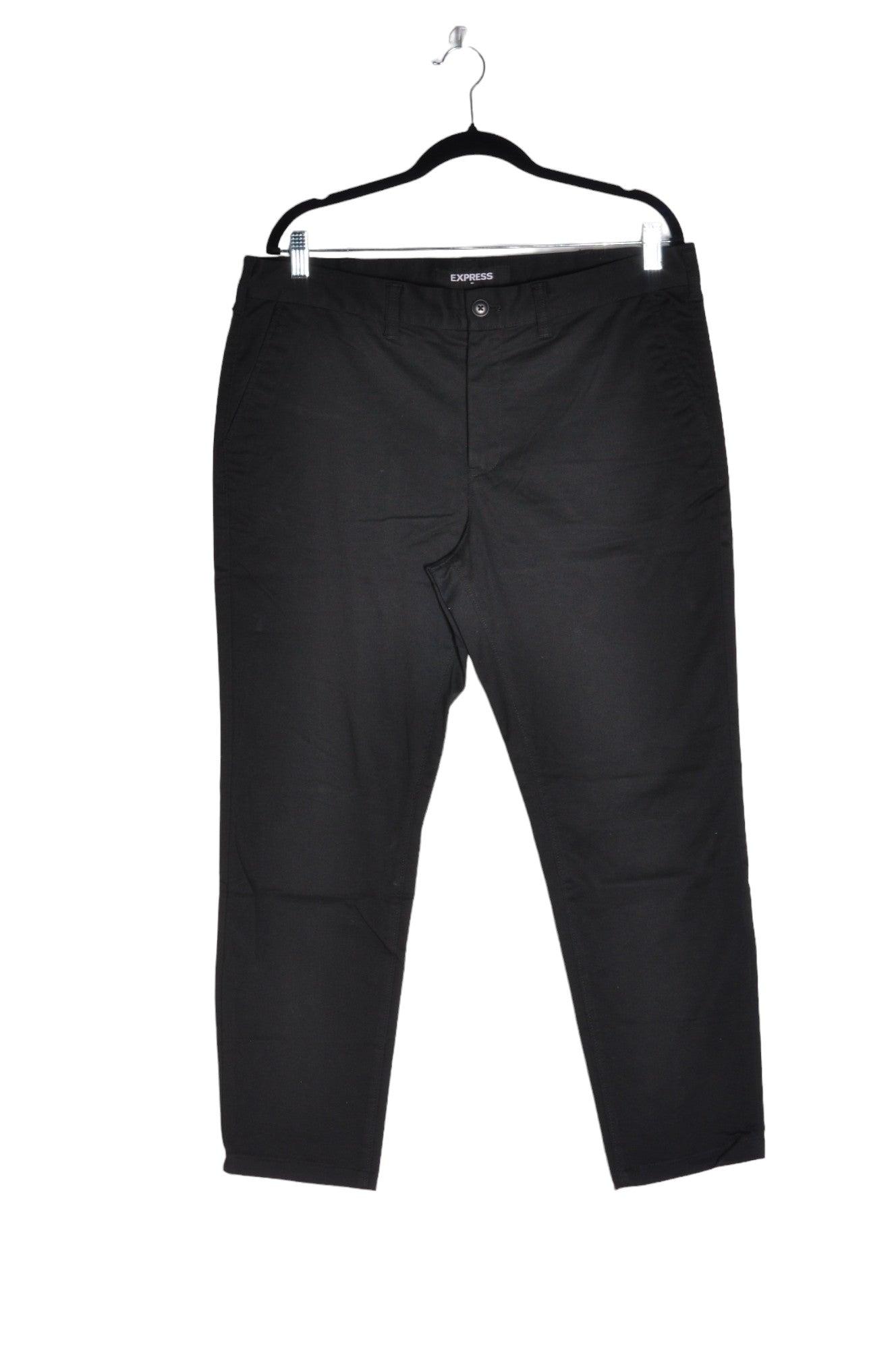 EXPRESS Men's Stylish Regular-Fit Black Work Pants - Size 34x30