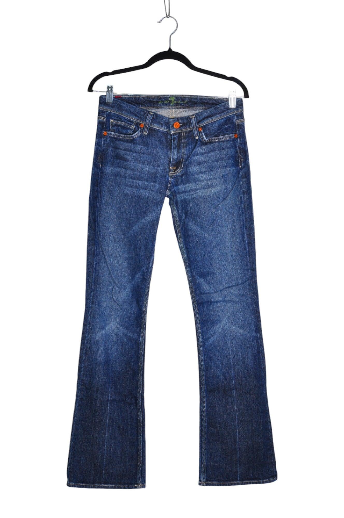 7 FOR ALL MANKIND Stylish Blue Regular Fit Women's Straight-Legged Jeans - Size 27