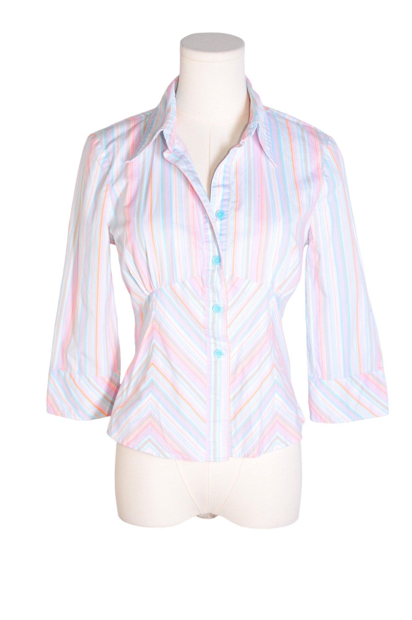 H&M Second Hand Women's White Regular Fit Button Down Tops - Size 8