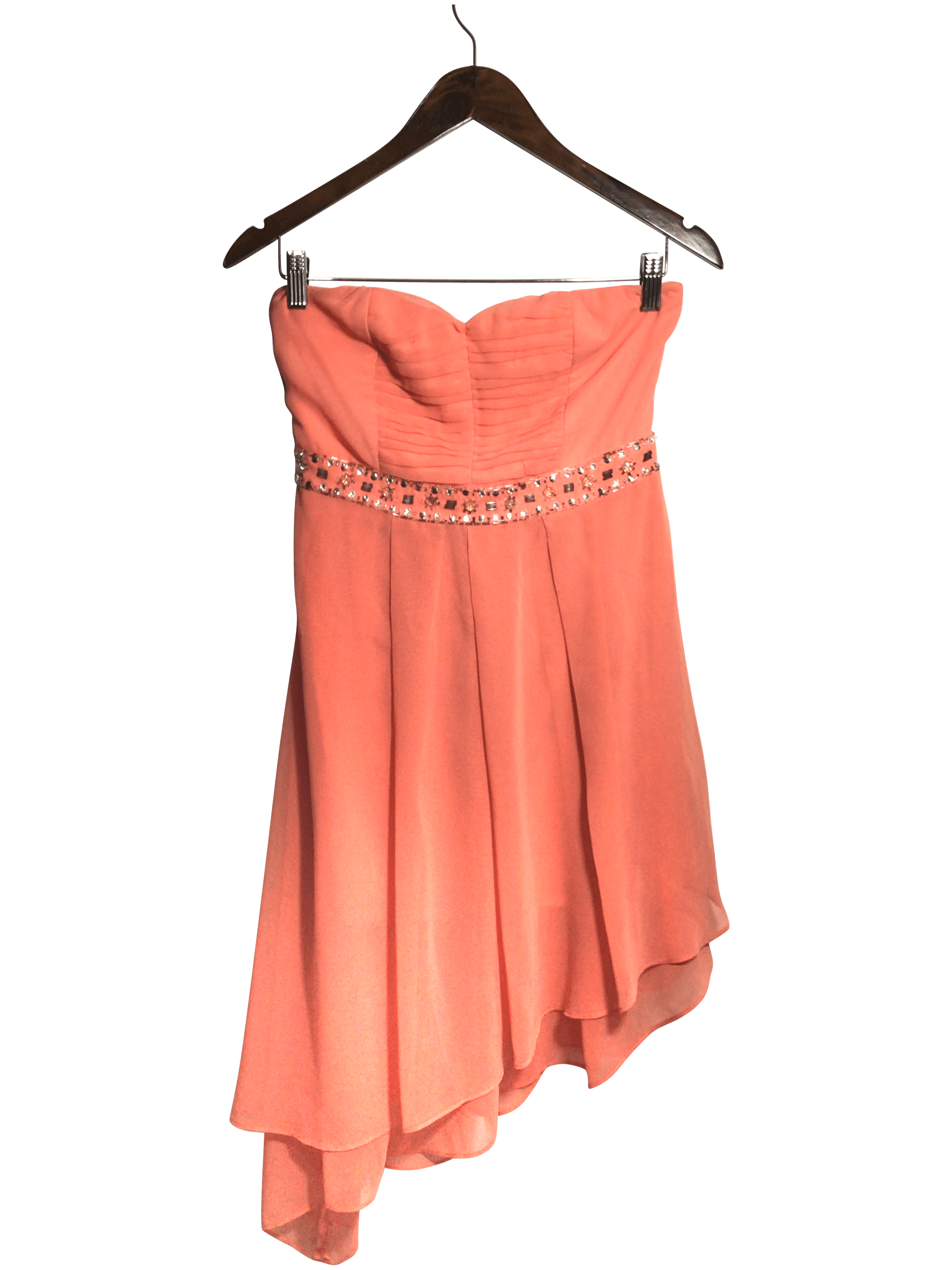 Stylish ECLIPSE Women's Orange High Low Dress - Regular Fit, Size S